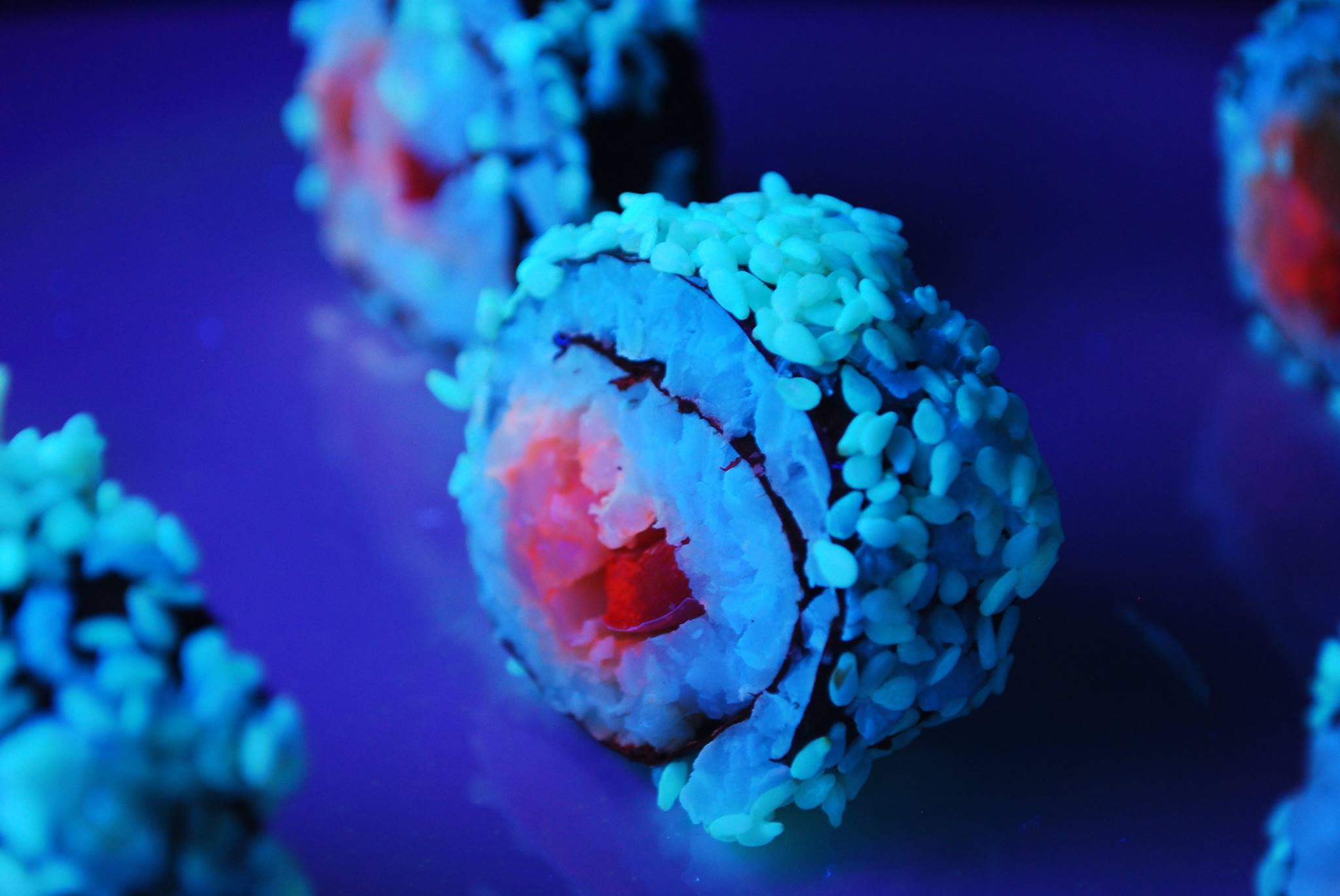 Glowing sushi rolls