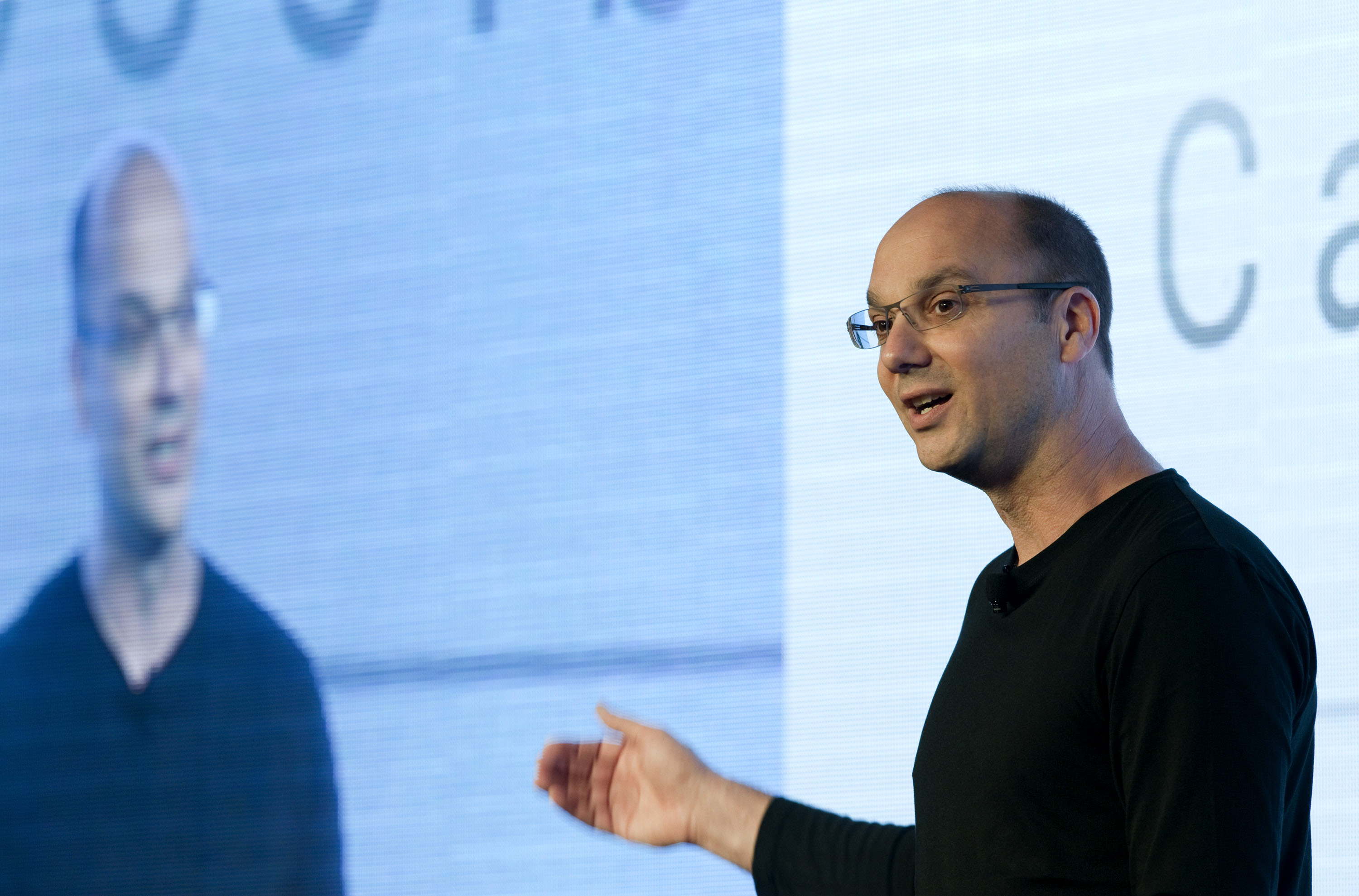 Andy Rubin, senior vice-president of Google Inc.'s mobile division, speaks during an event in Hong Kong, China, on Wednesday, Oct. 19, 2011. (Jerome Favre—Bloomberg / Getty Images)