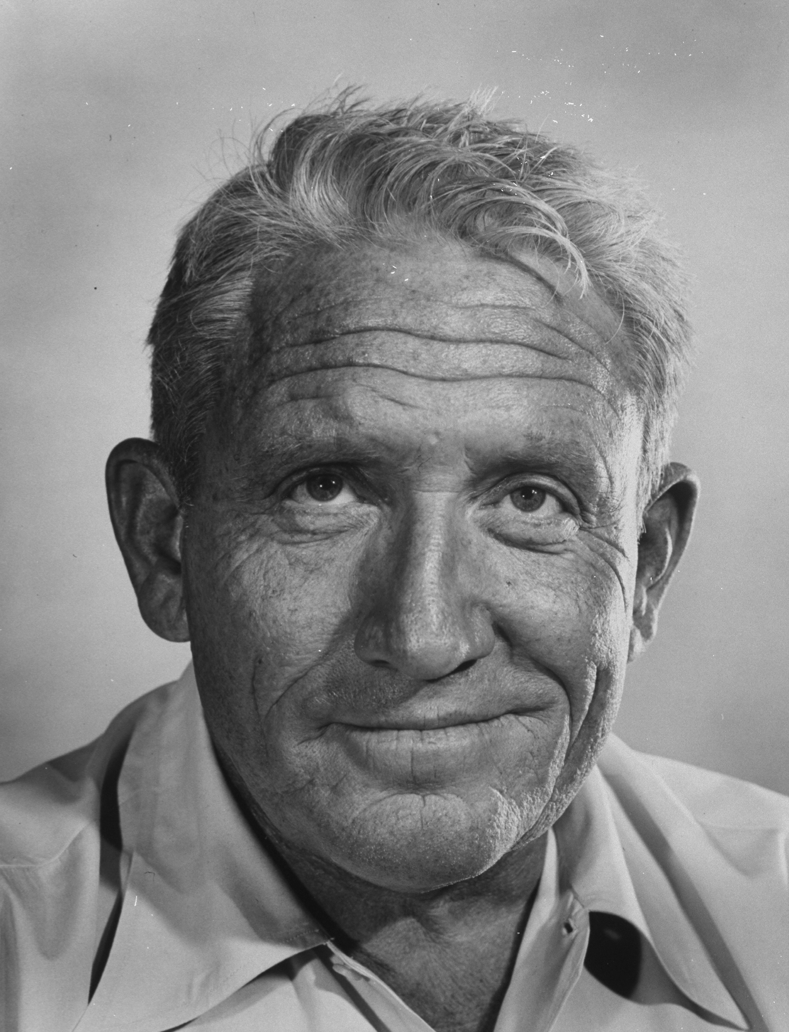 Spencer Tracy during filming of Bad Day at Black Rock, 1955.