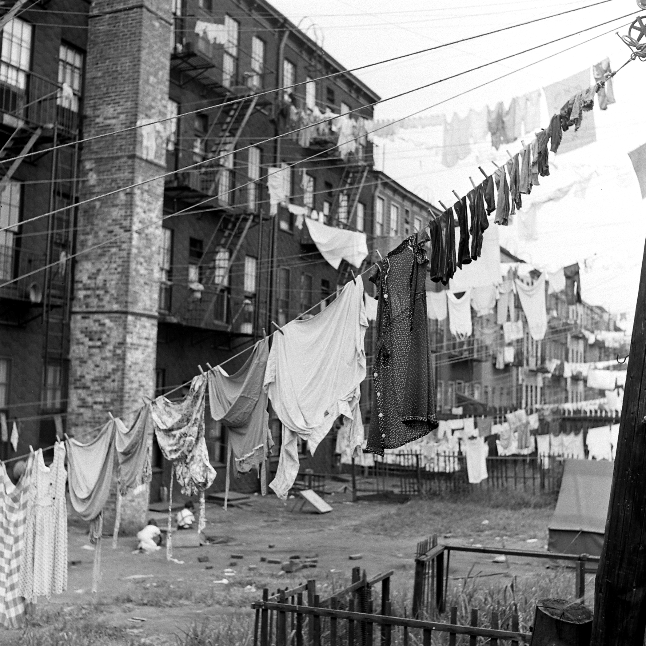 Laundry out to dry, Brooklyn, 1946.