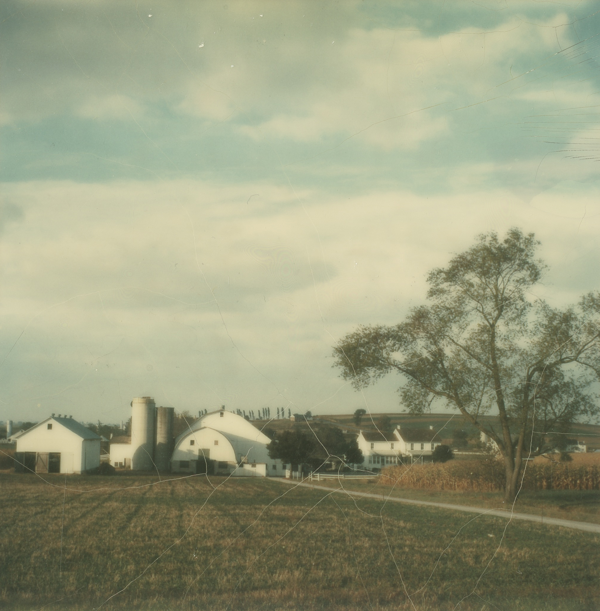 A farm in Pennsylvania photographed with a Polaroid SX-70 camera, 1972.