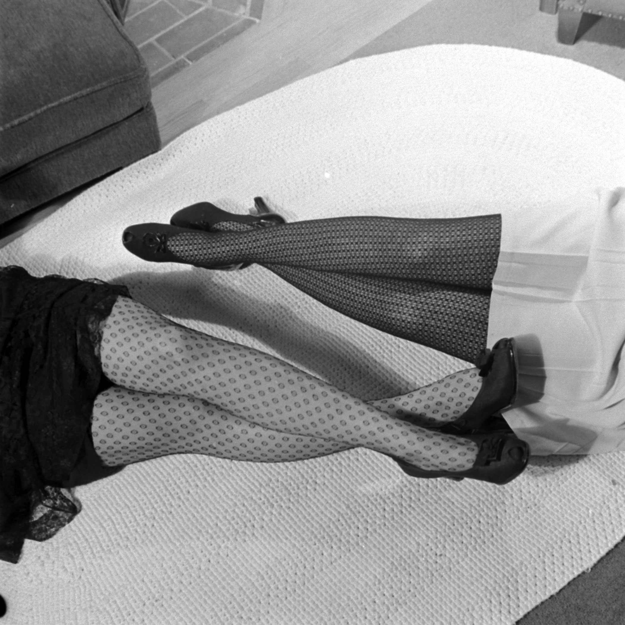 "Curtain" stockings, 1943.