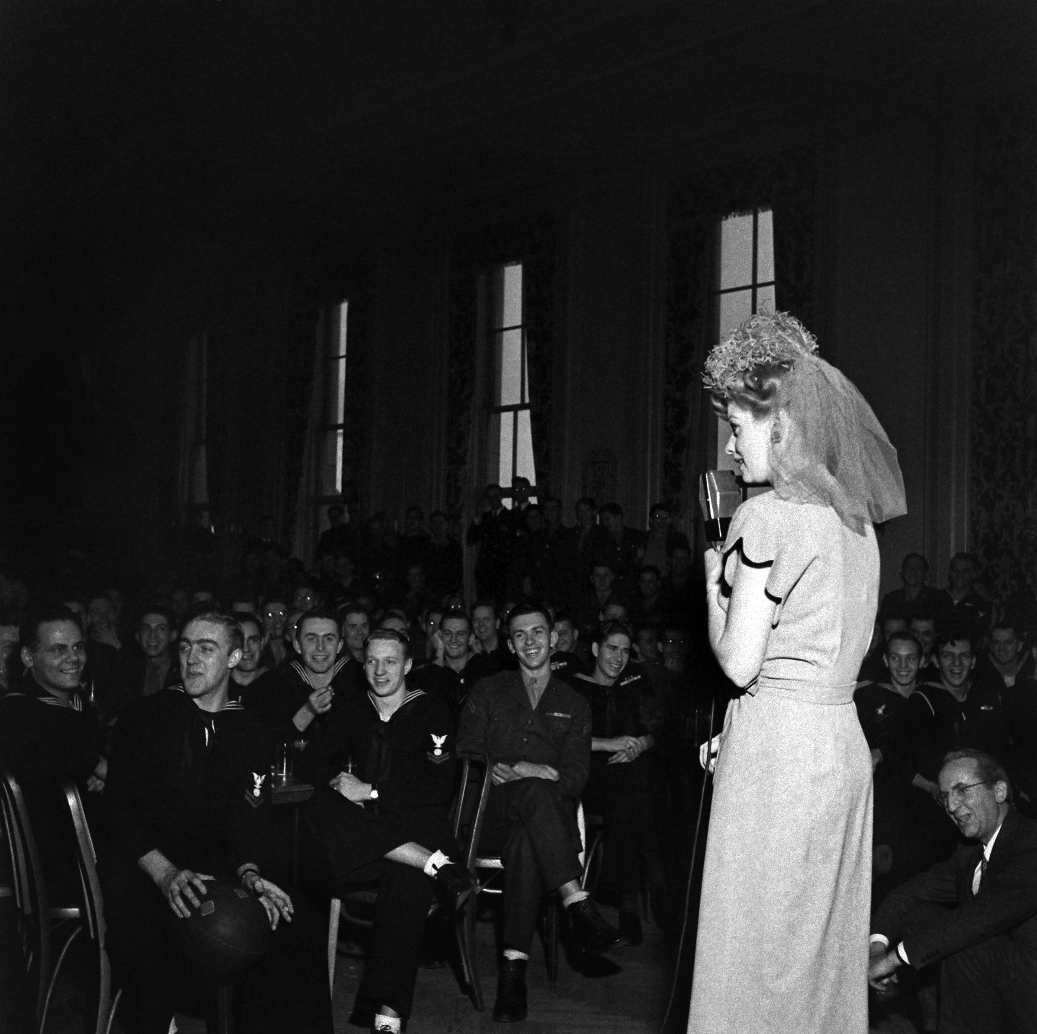 Lucille Ball performs at one of the gala balls in Washington marking President Franklin D. Roosevelt's birthday in January 1944.