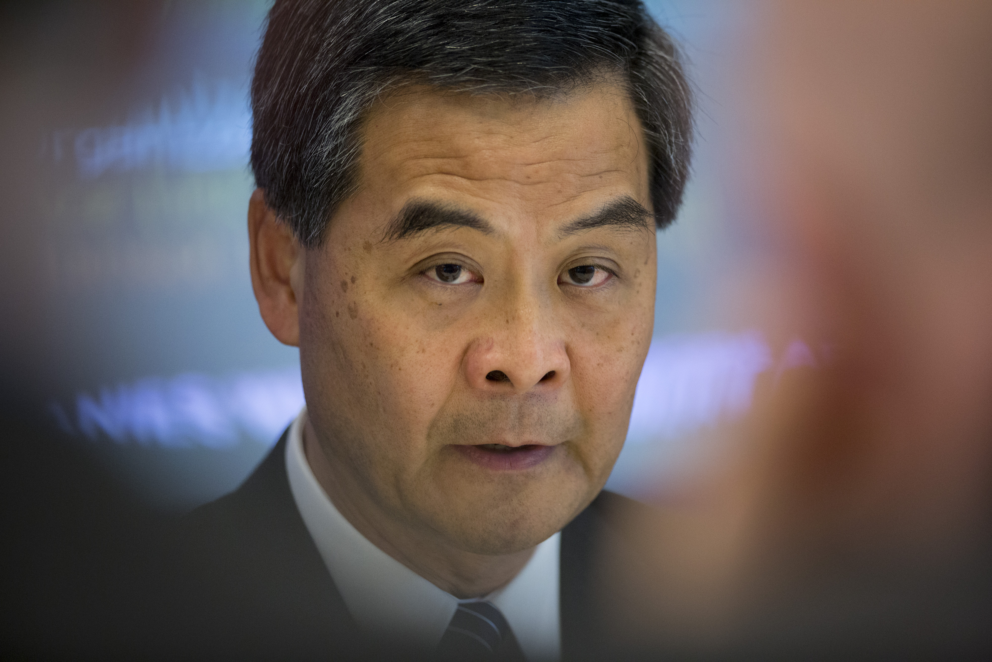 Leung Chun-ying, Hong Kong's chief executive, speaks during an interview in New York, U.S., on Wednesday, June 12, 2013. (Bloomberg—Bloomberg via Getty Images)
