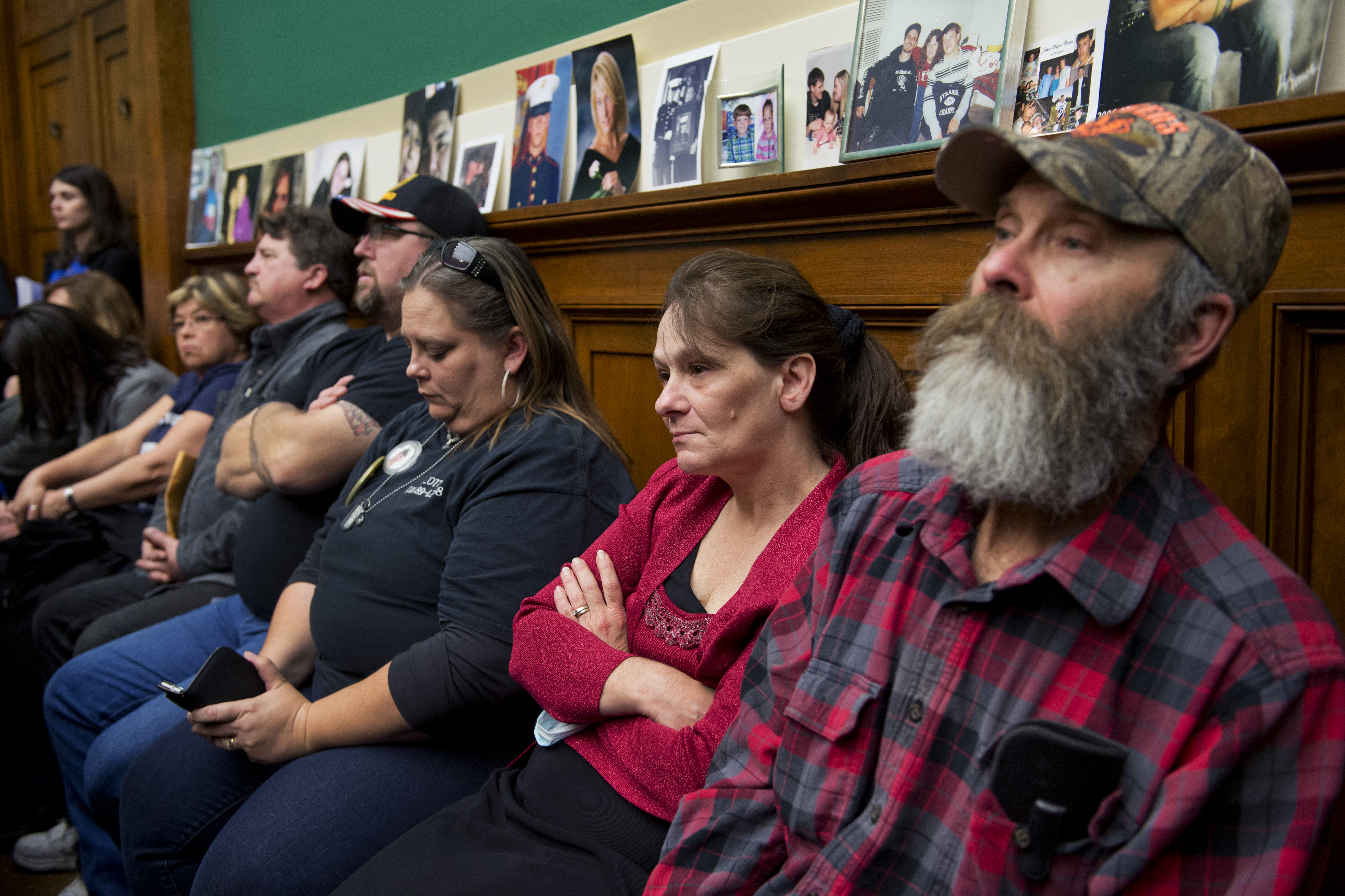 Family members of people killed due to a faulty ignition switch watch a House hearing on April 1, 2014. (Tom Williams—CQ-Roll Call / Getty Images)