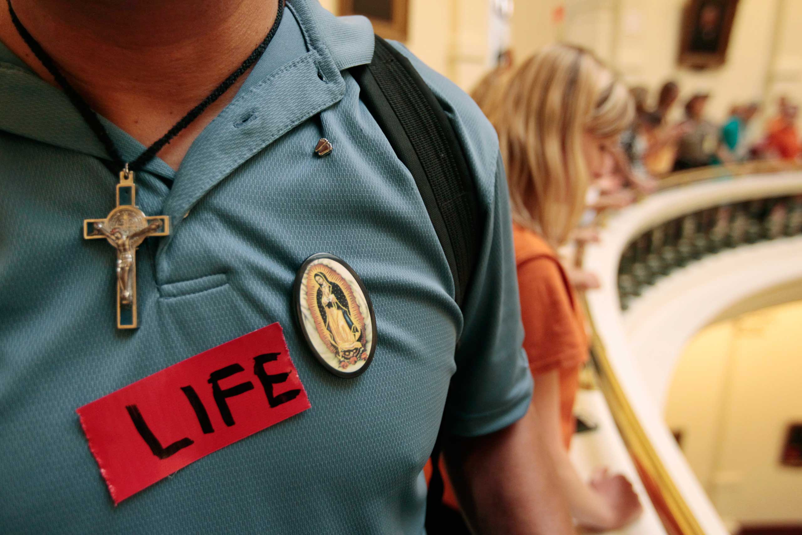 A pro-life supporter in the Texas State capitol in Austin, Texas in 2013. (Erich Schlegel—Getty Images)