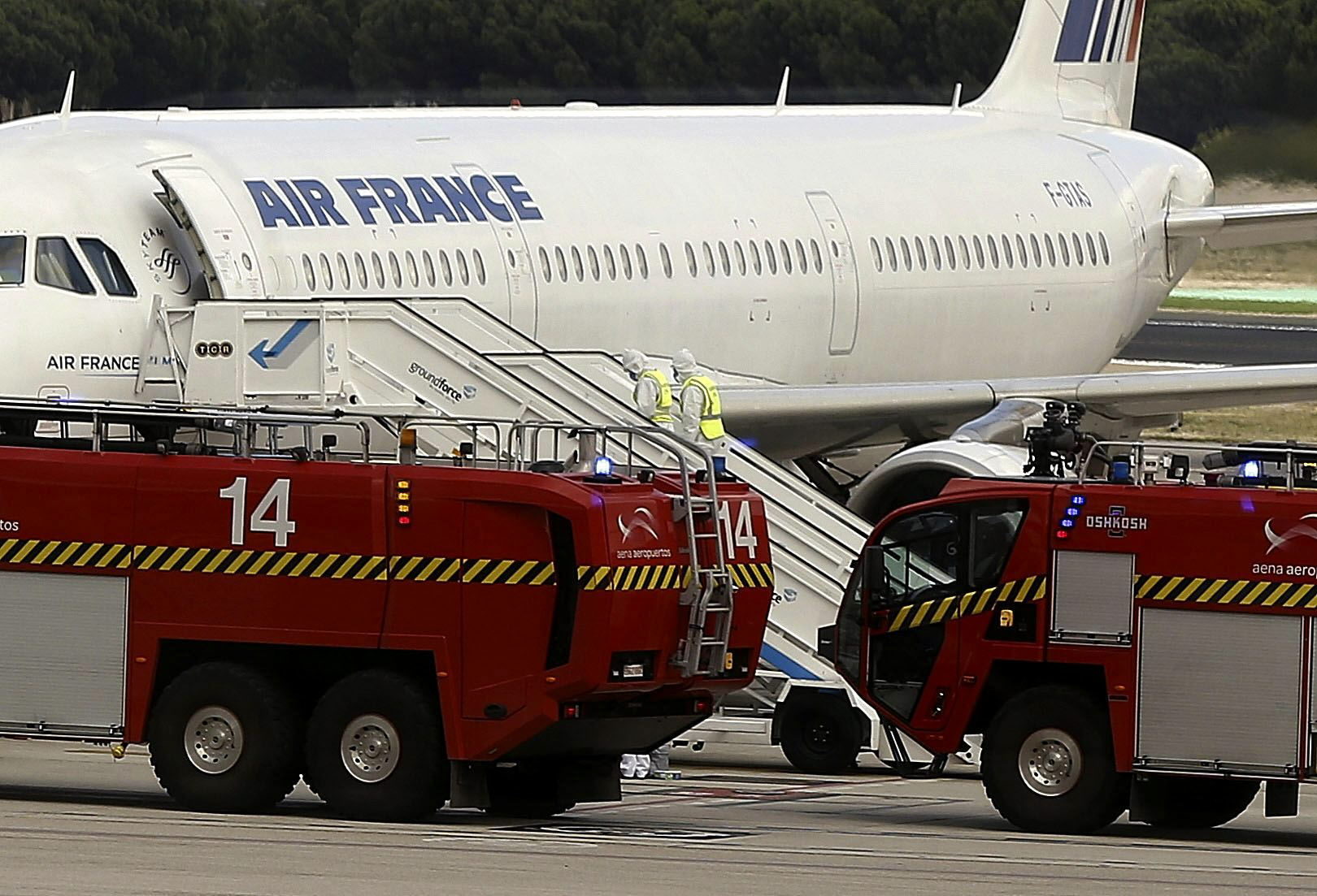Air France jet isolated at Madrid airport over suspected Ebola case