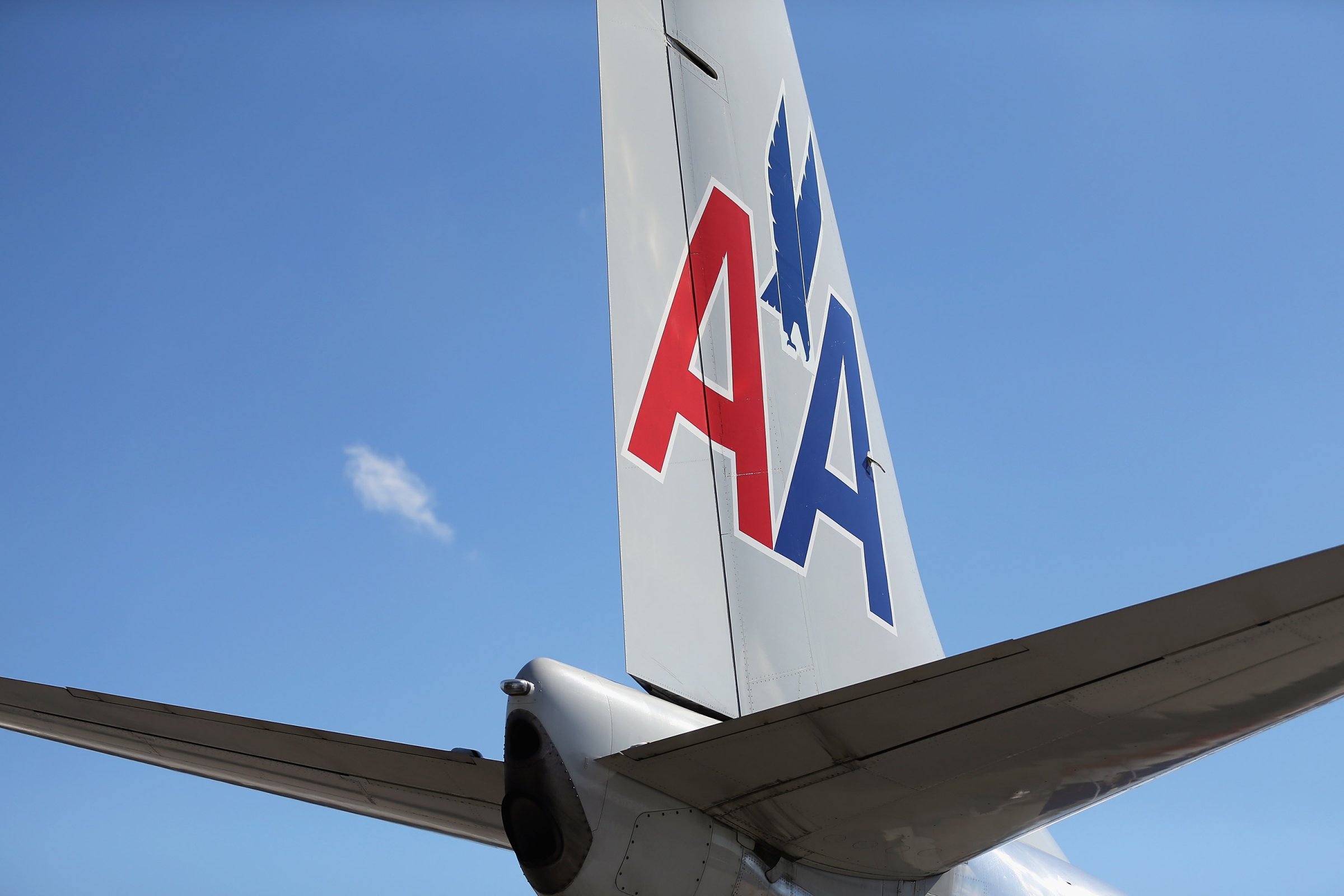 An American Airlines plane is seen at the Miami International Airport on Feb. 7, 2013 in Miami.