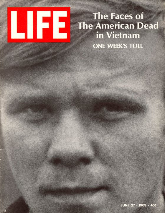LIFE magazine, June 27, 1969, featuring a portrait of U.S. Army specialist William C. Gearing, Jr., one of 242 American servicemen killed in a single week of fighting during the Vietnam War.