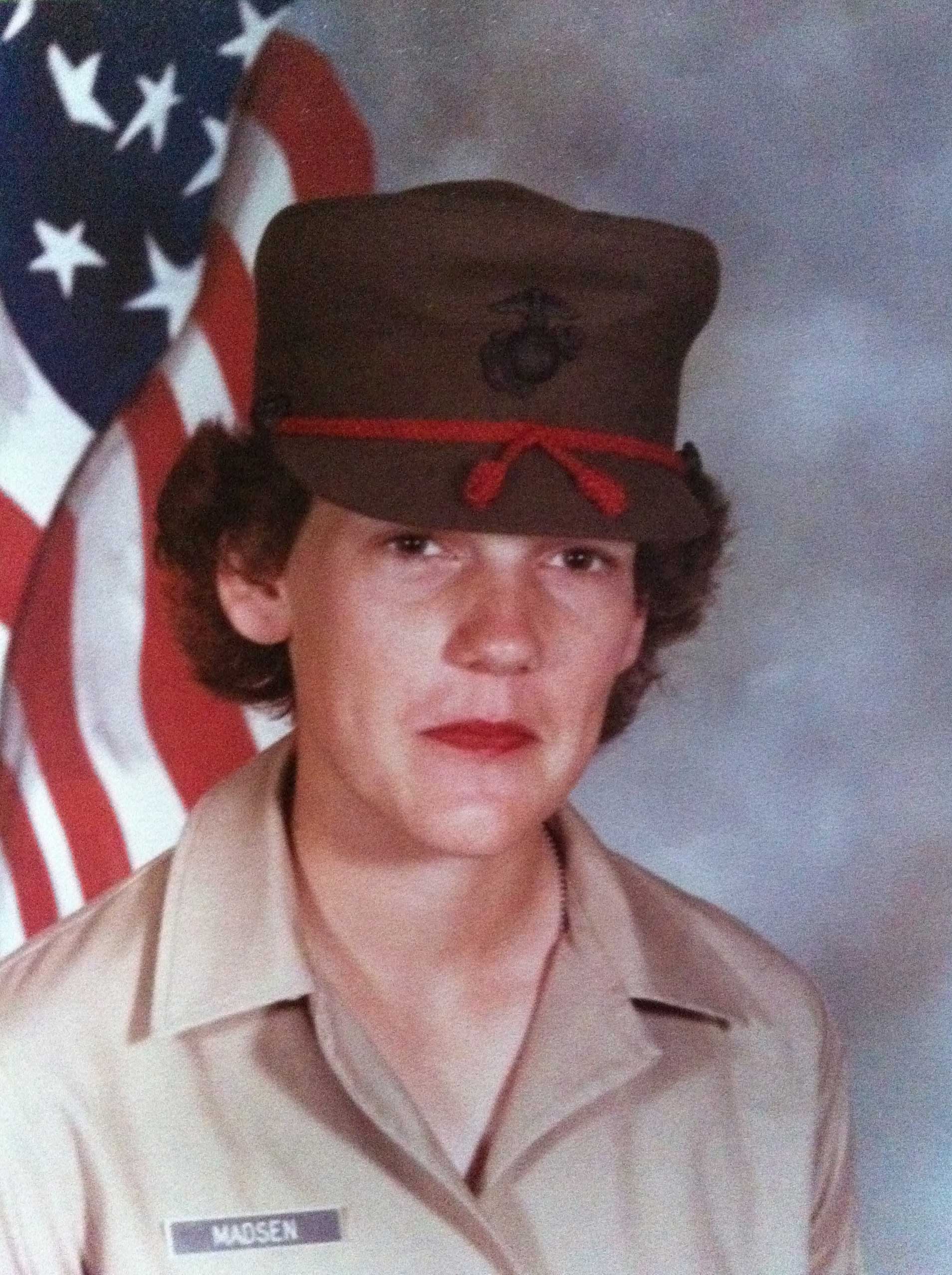 Angela Madsen's platoon yearbook photo, which was taken at Marine Corps Recruit Depot Parris Island in South Carolina, 1979. (Courtesy Angela Madsen)