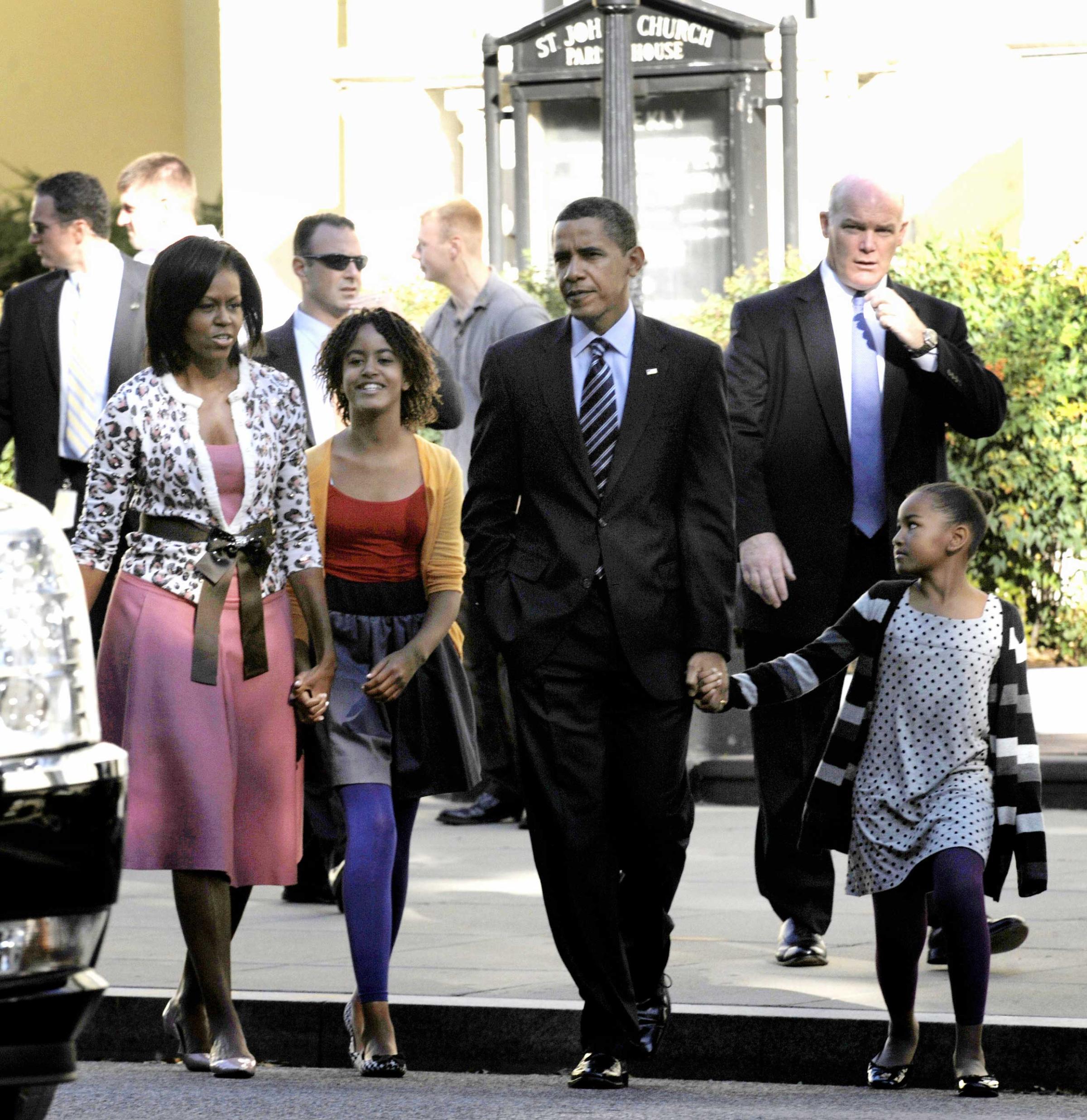 Barack Obama, Michelle Obama, Sasha Obama, Malia Obama, Joseph Clancy