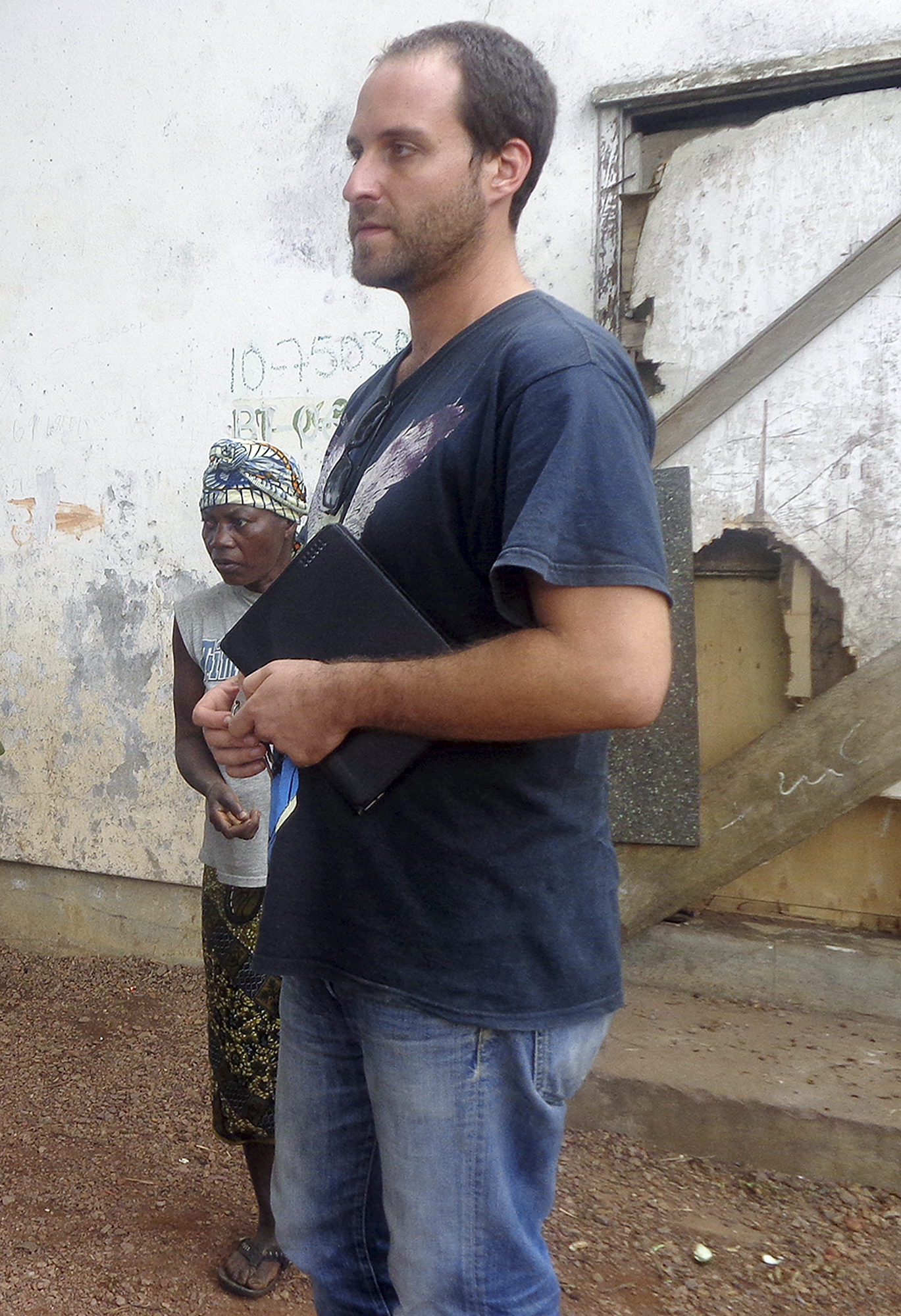 American video journalist Ashoka Mukpo at an iron ore mining camp in Bong County, Liberia in Aug. 2013