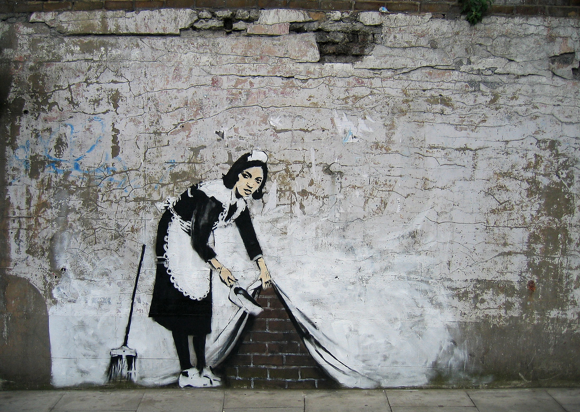 Banksy Maid Artwork Appears In Camden