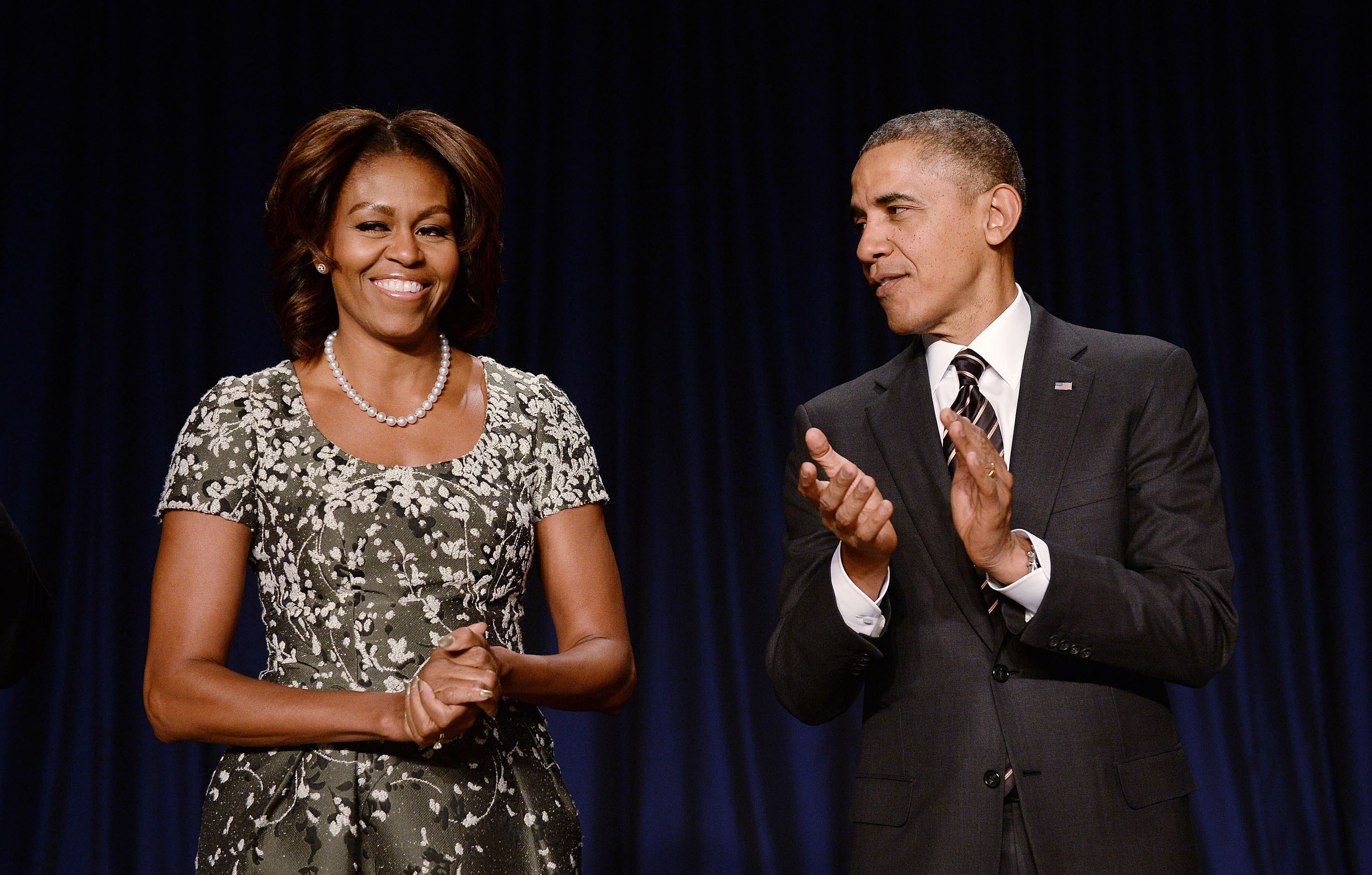 President Barack Obama and first lady Michelle Obama attend the National Prayer Breakfast at the Washington Hilton on Feb. 6, 2014 in Washington. (Olivier Douliery—Getty Images)