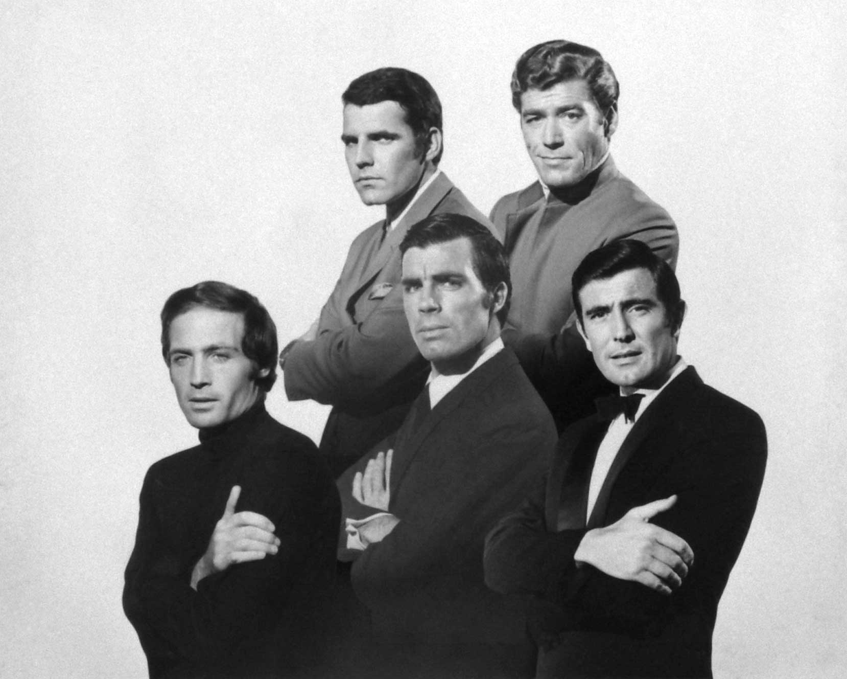 A composite image of the five top candidates (including ultimate choice George Lazenby, bottom right). Published in the October 11, 1968, issue of LIFE.