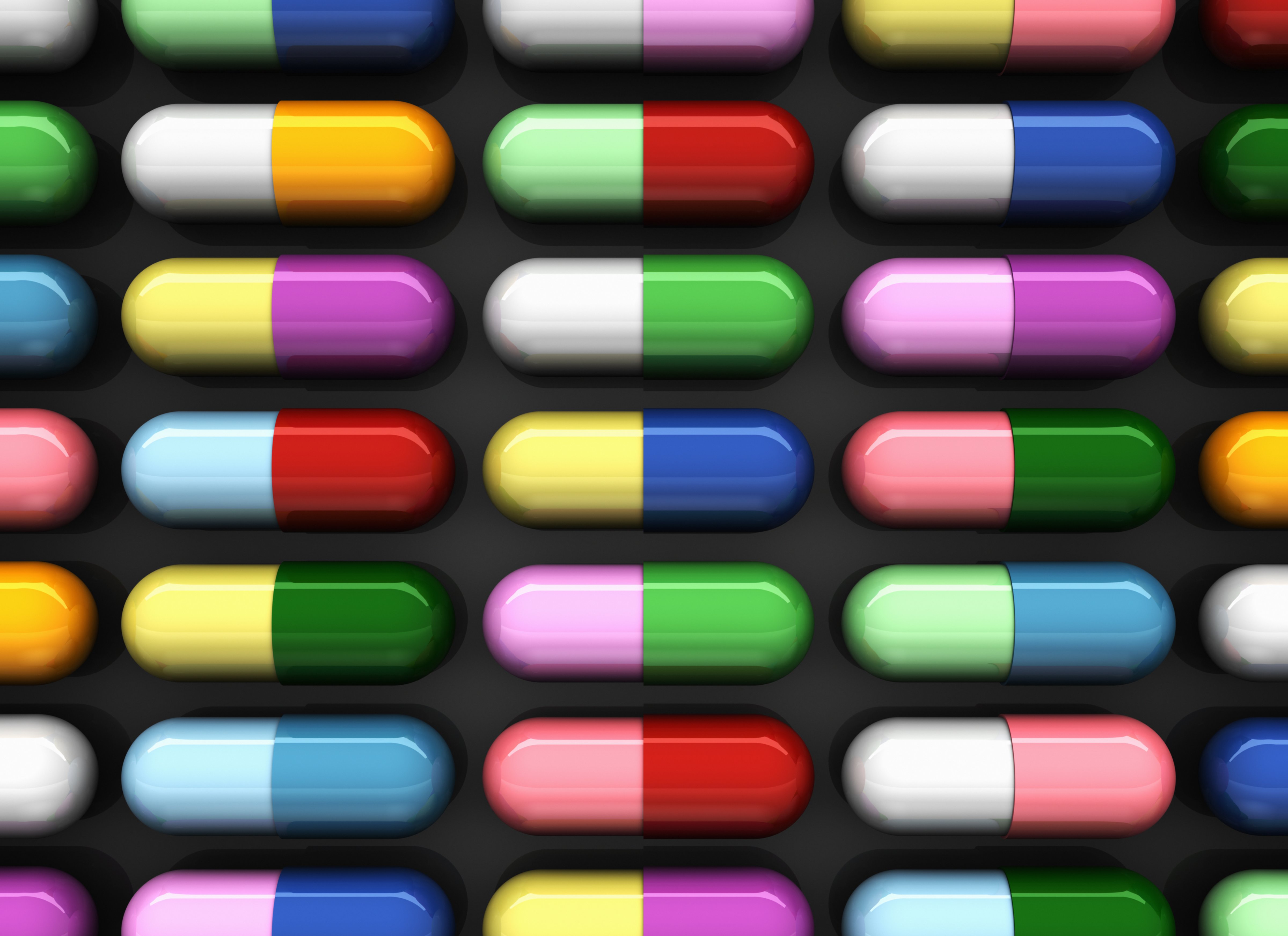 colored pill capsules