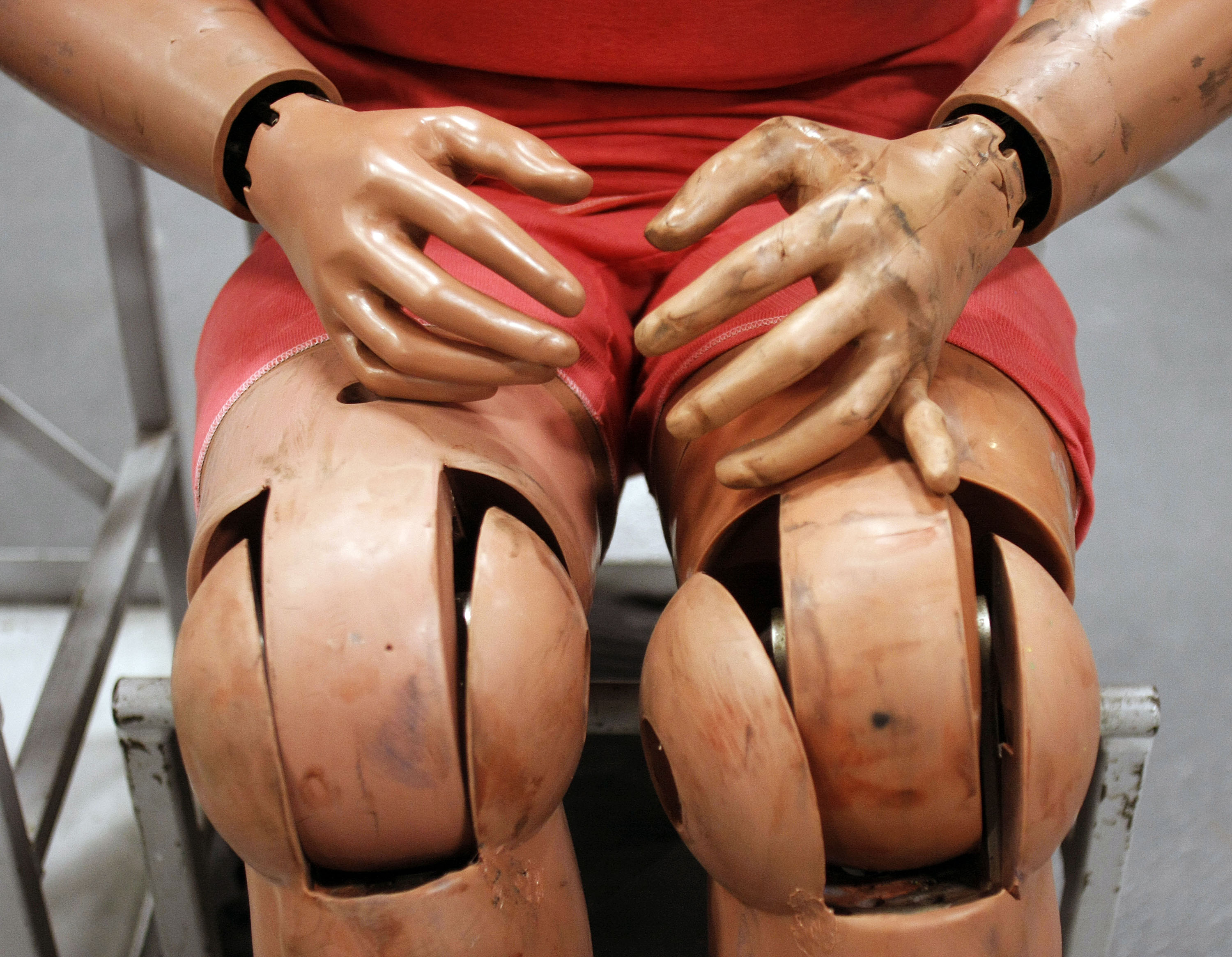 A Ford crash test dummy is shown at the Crash Barrier Dearborn Development Center March 10, 2014 in Dearborn, Michigan. (Bill Pugliano—Getty Images)