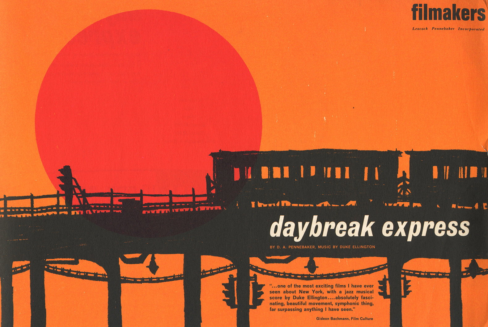 Poster for Daybreak Express, D. A. Pennebaker's first short film, 1953.