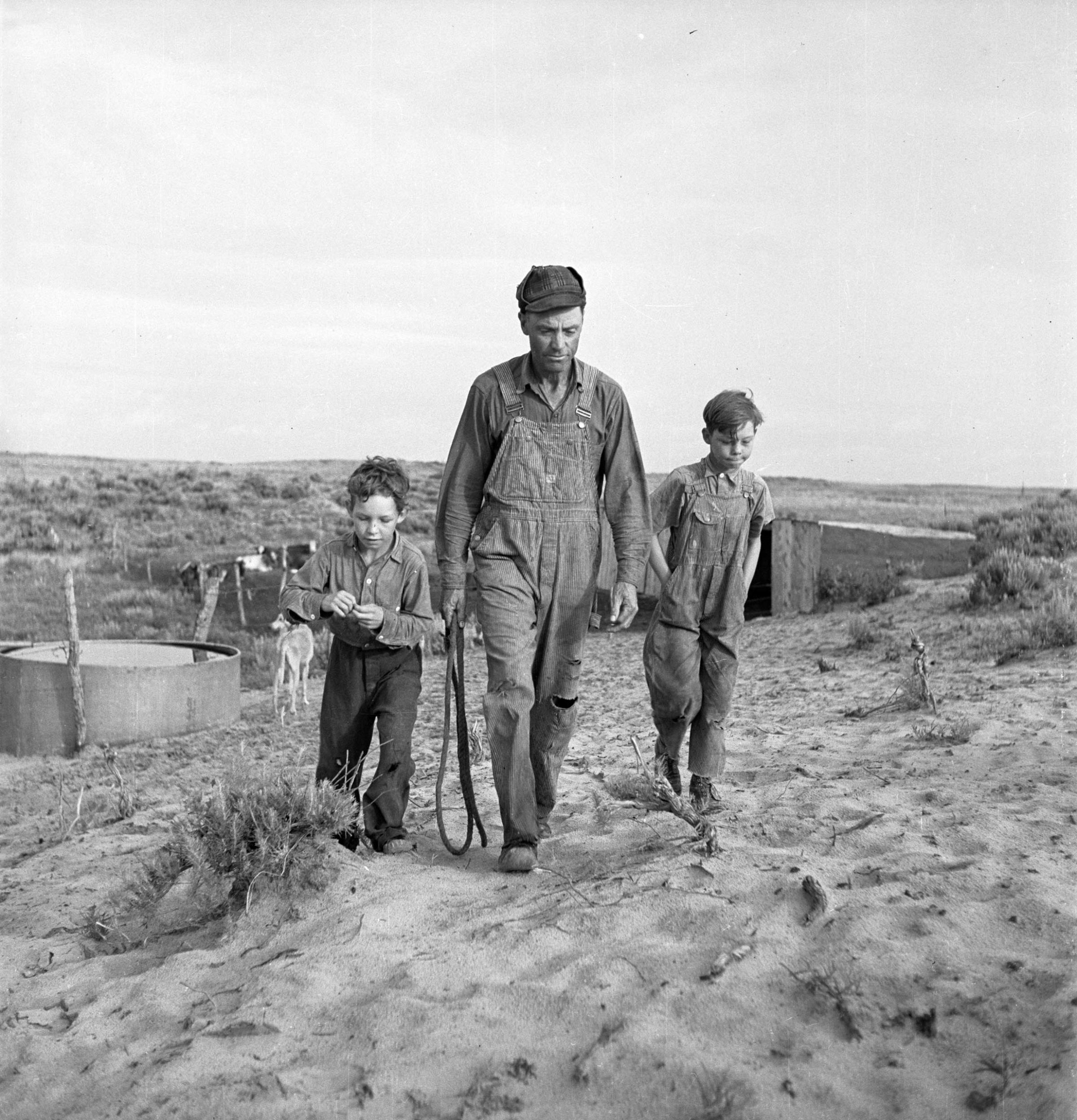 Farmer and sons, Oklahoma, 1942.