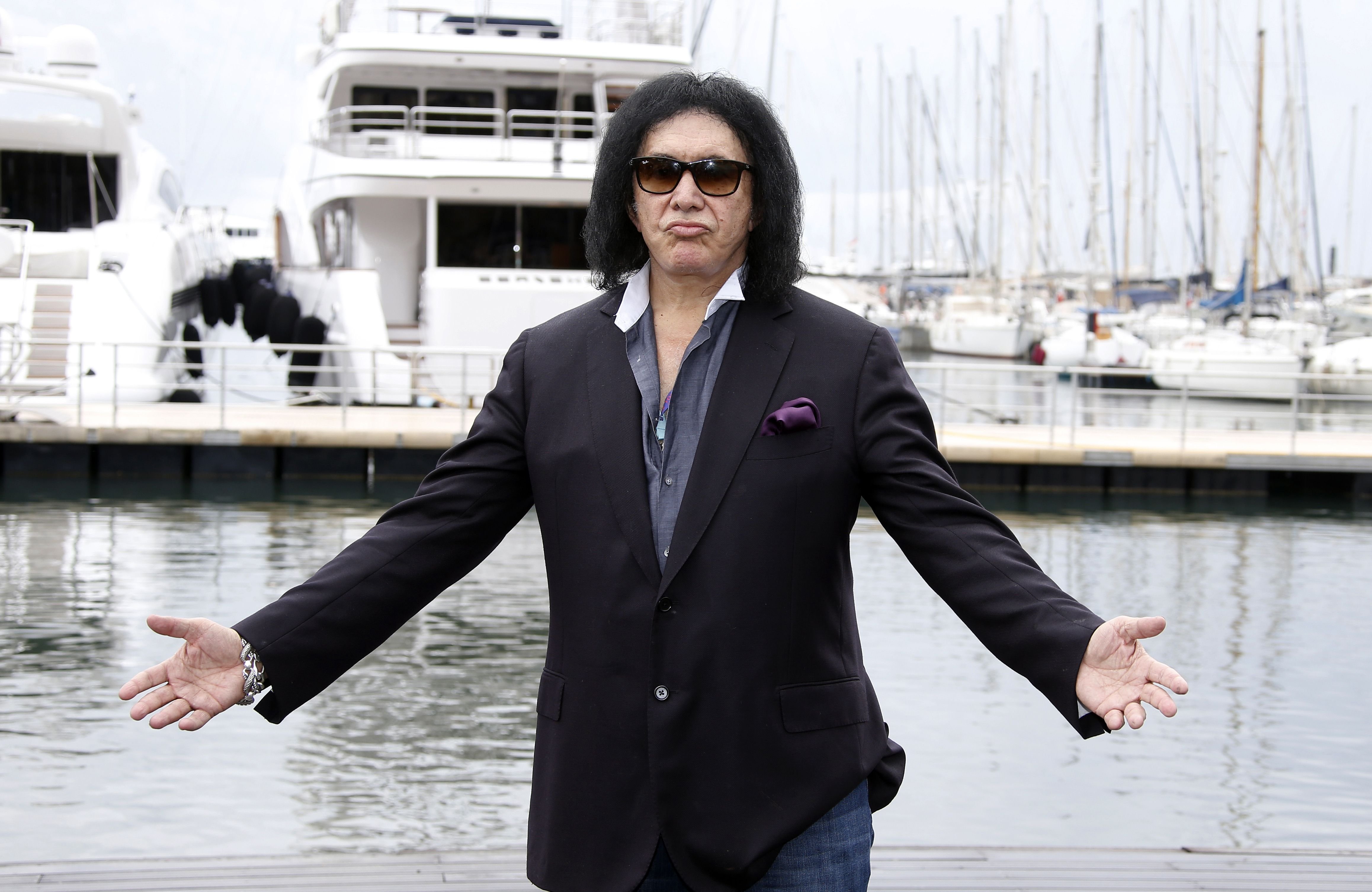Israeli-US actor and musician, member of the band Kiss, Gene Simmons poses during a photocall for the TV serie "Gene Simmons" as part of the MIPCOM, on Oct. 14, 2014 in Cannes, southeastern France.