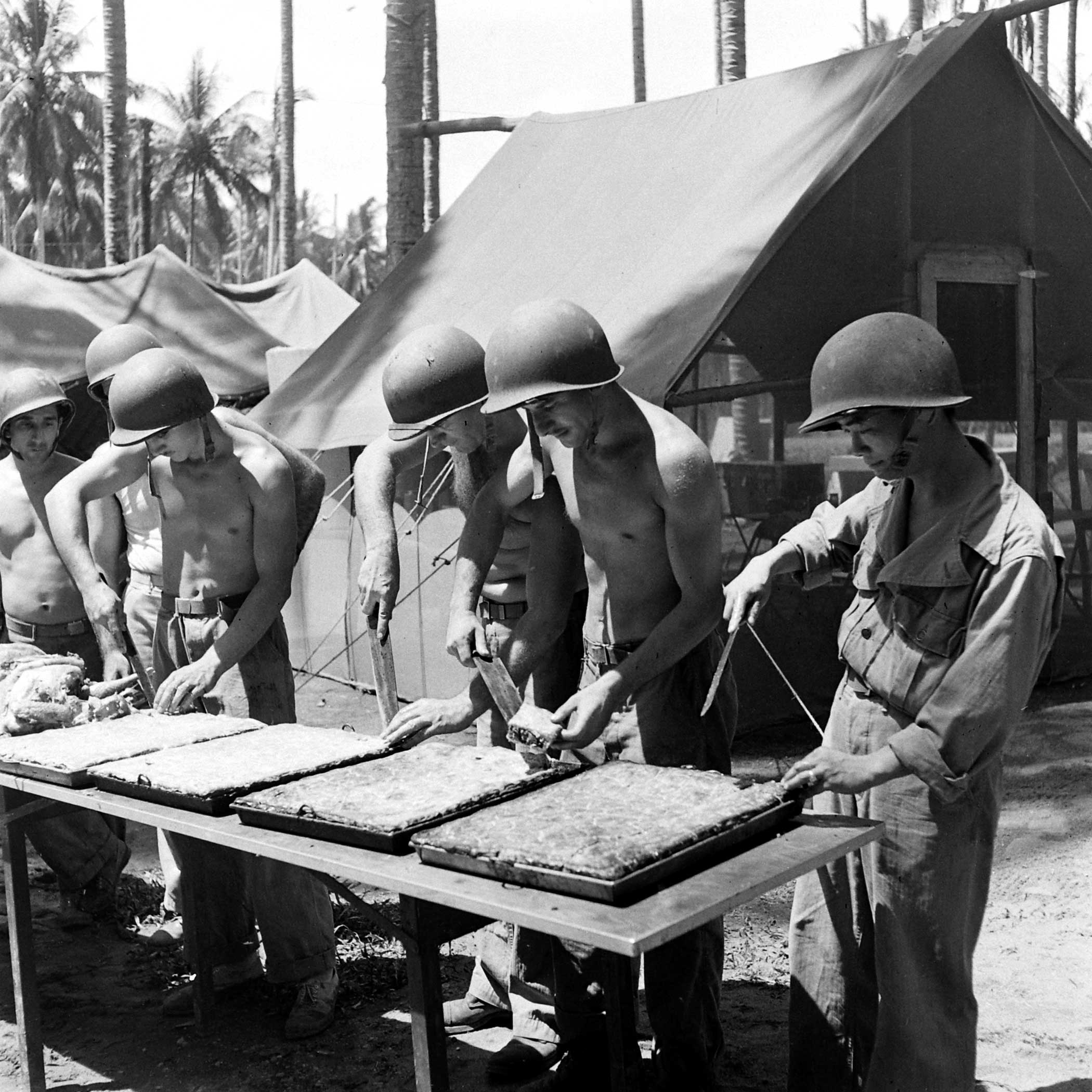 U.S. troops, Guadalcanal, 1942.