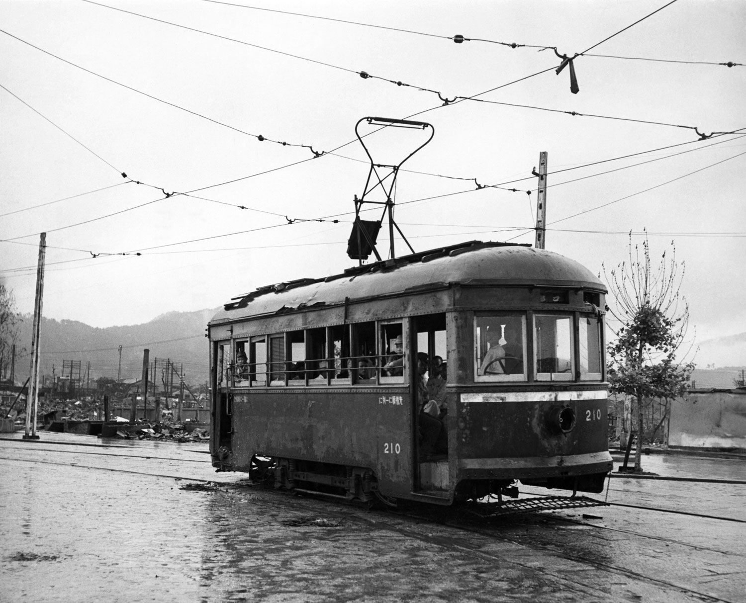 Hiroshima streetcar, September, 1945.