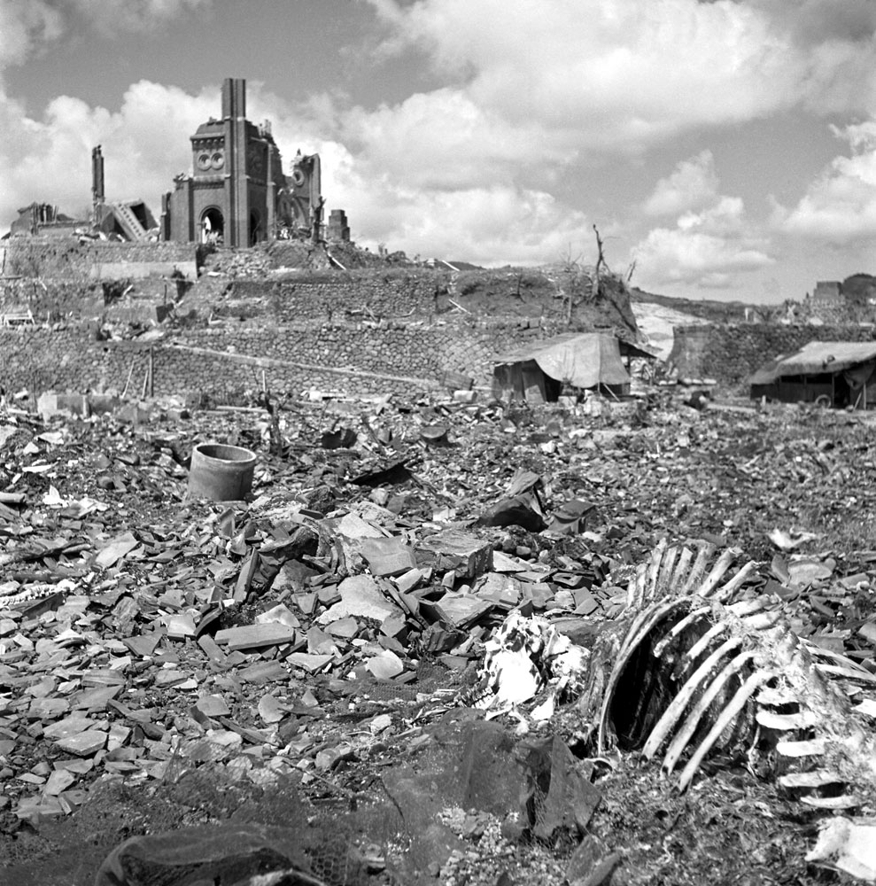 Not published in LIFE. The landscape around Urakami Cathedral, Nagasaki, September, 1945.