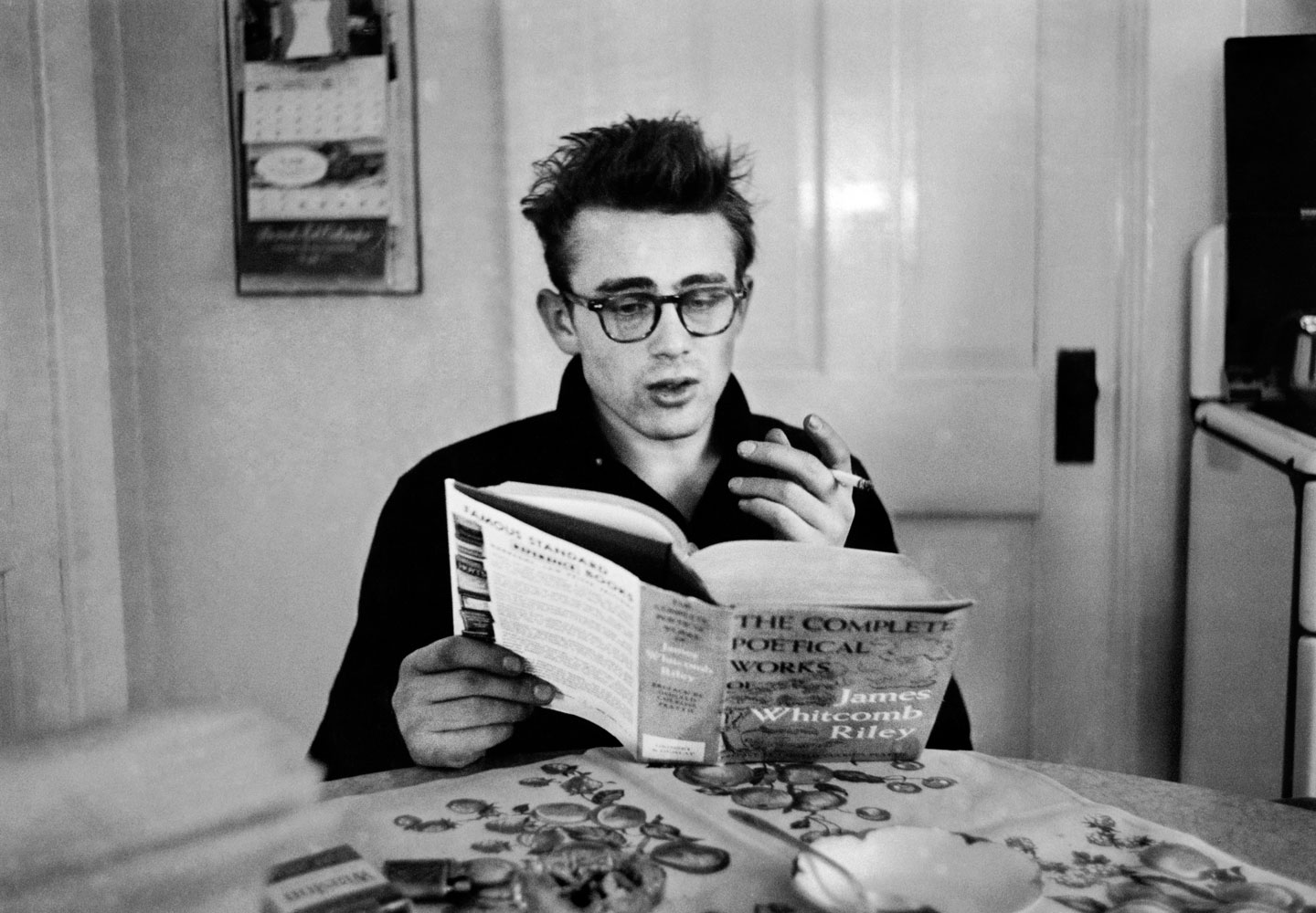 James Dean visits the farm of his uncle, Marcus Winslow, in Fairmont, Indiana, in 1955 and in the dining room reads some poetry by James Whitcomb Riley.