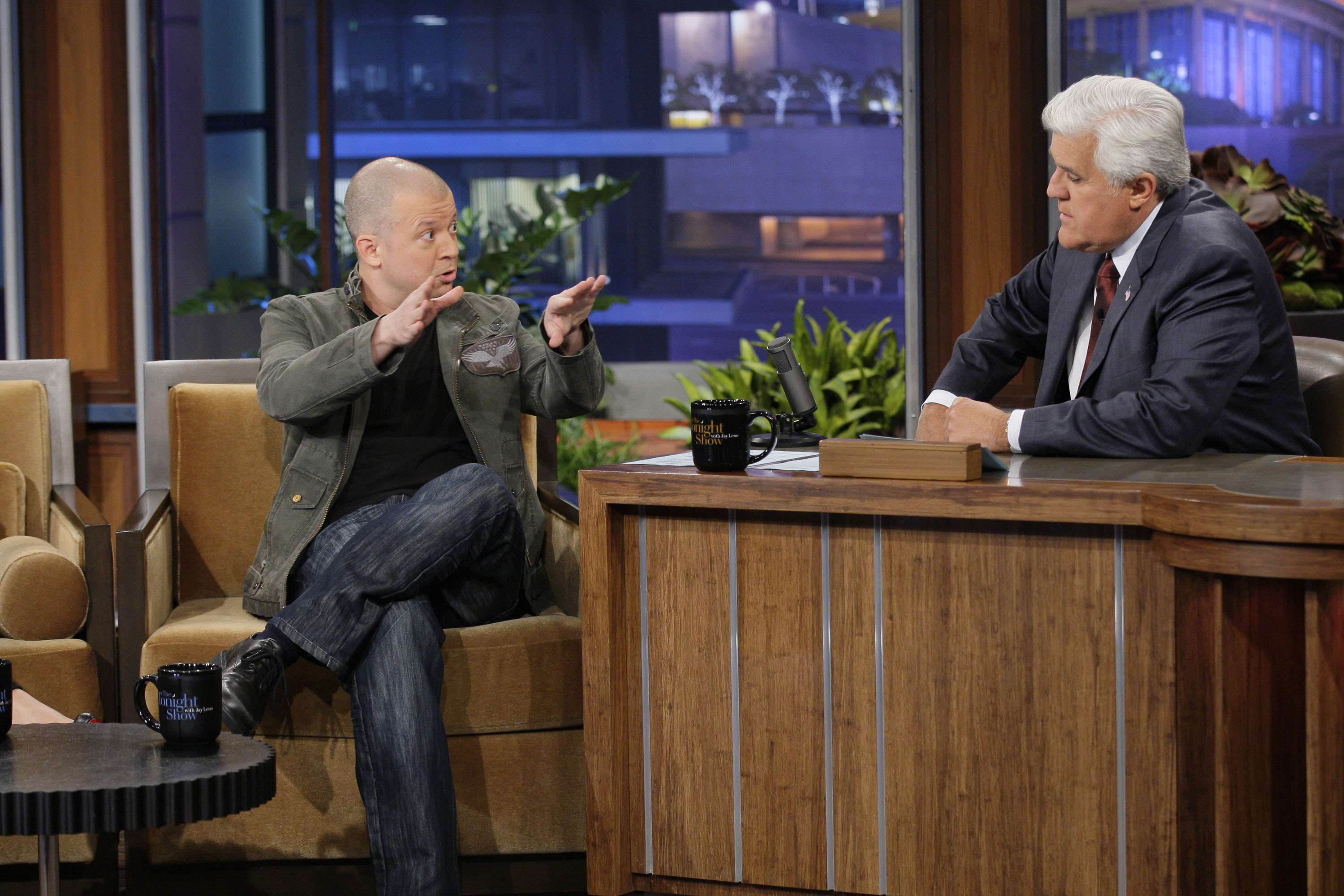Comedian Jim Norton during an interview with host Jay Leno on June 27, 2012. (NBC/NBCU/Photo Bank/Getty Images)