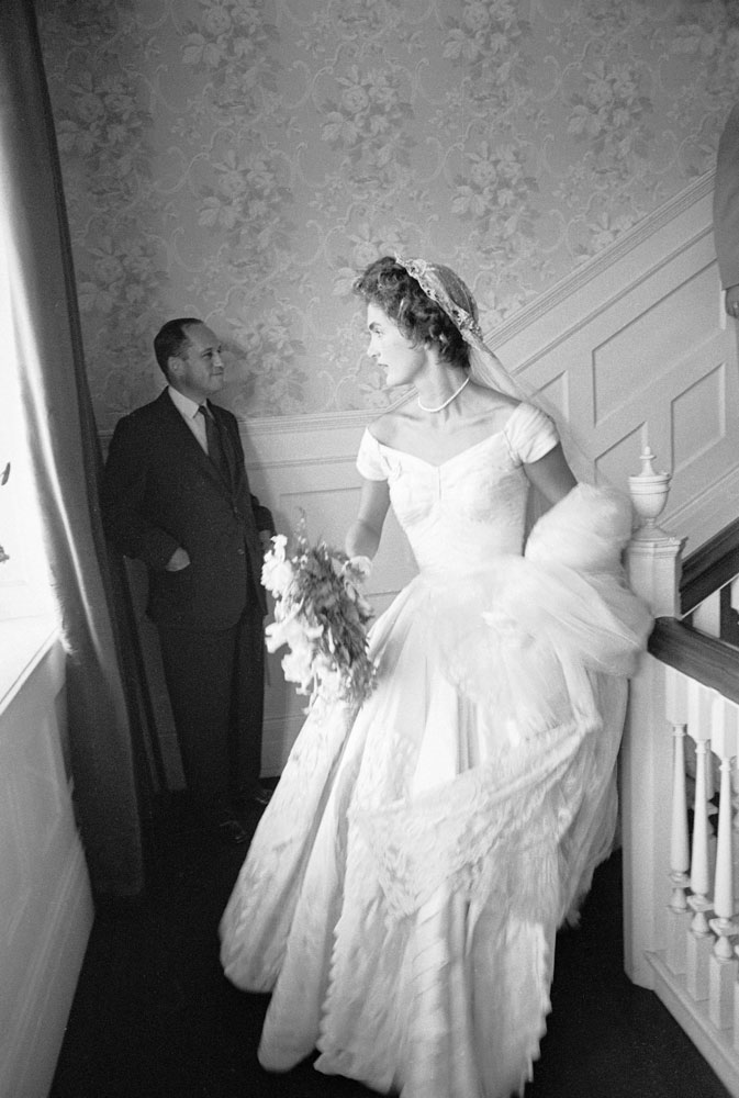 Jacqueline Kennedy on her wedding day, Newport, R.I., Sept. 12, 1953.