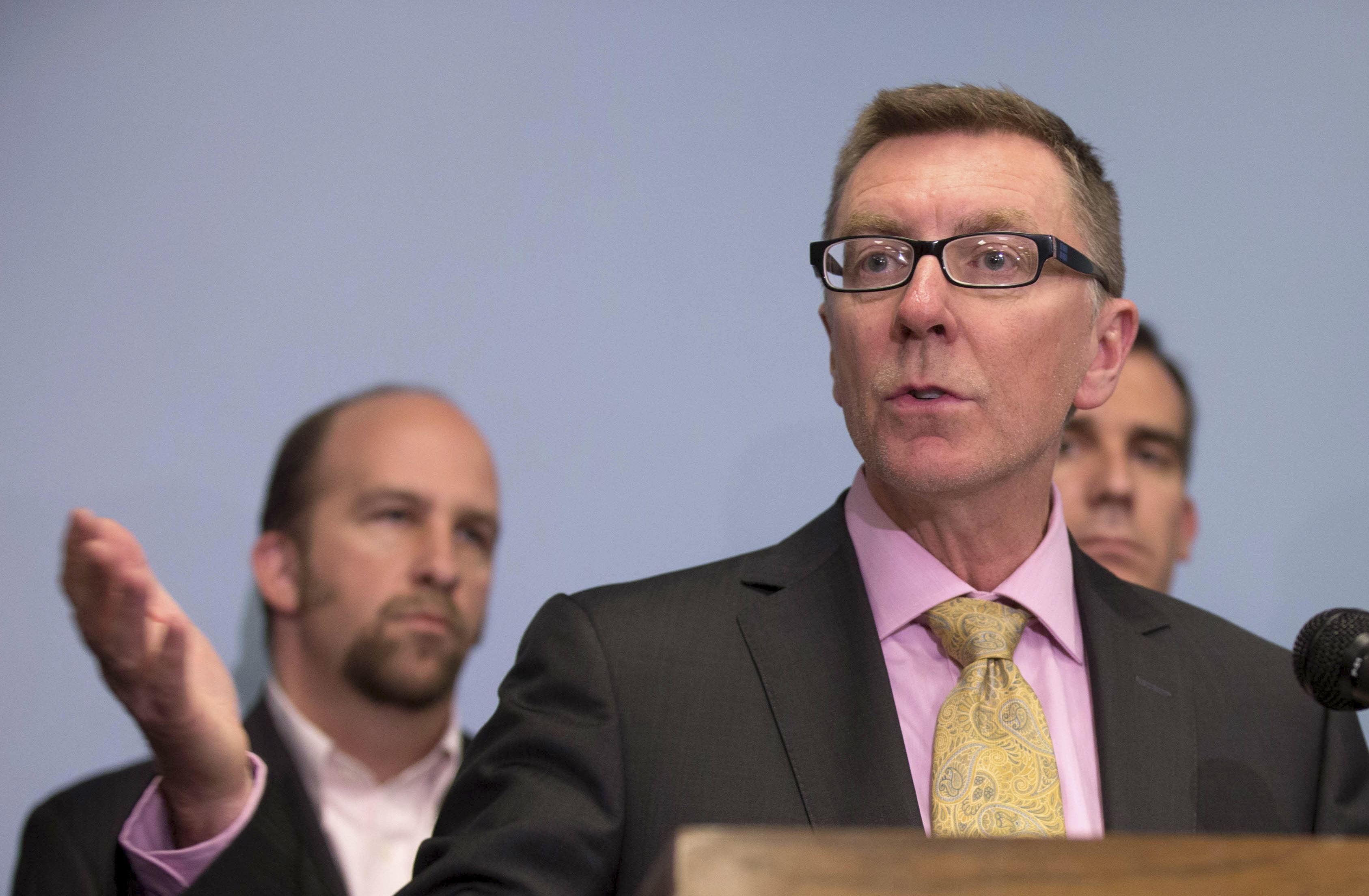 Los Angeles Unified School District Superintendent John Deasy speaks at a news conference in Los Angeles on April 11, 2014.