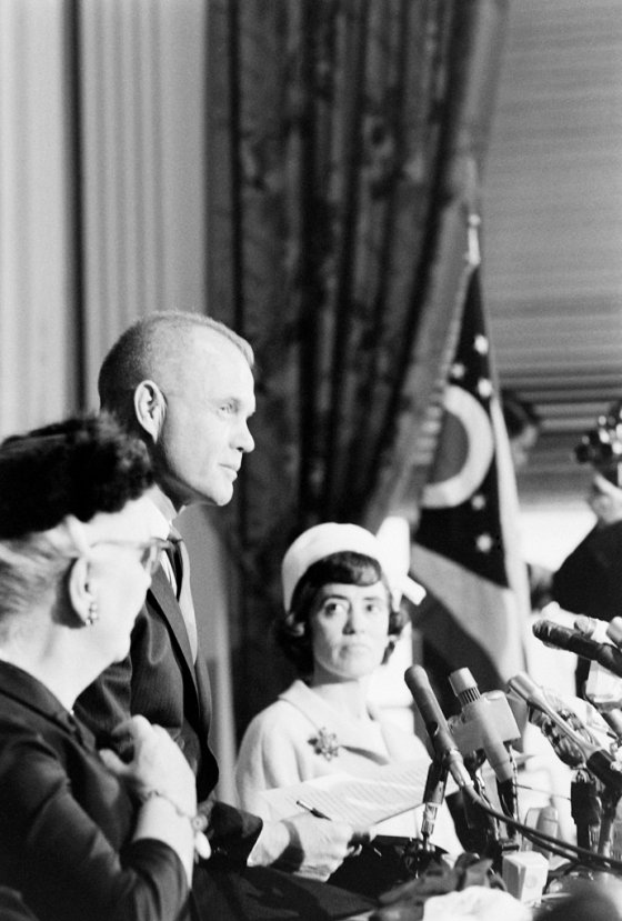 John Glenn announces his candidacy for United States Senate, Columbus, Ohio, 1964.