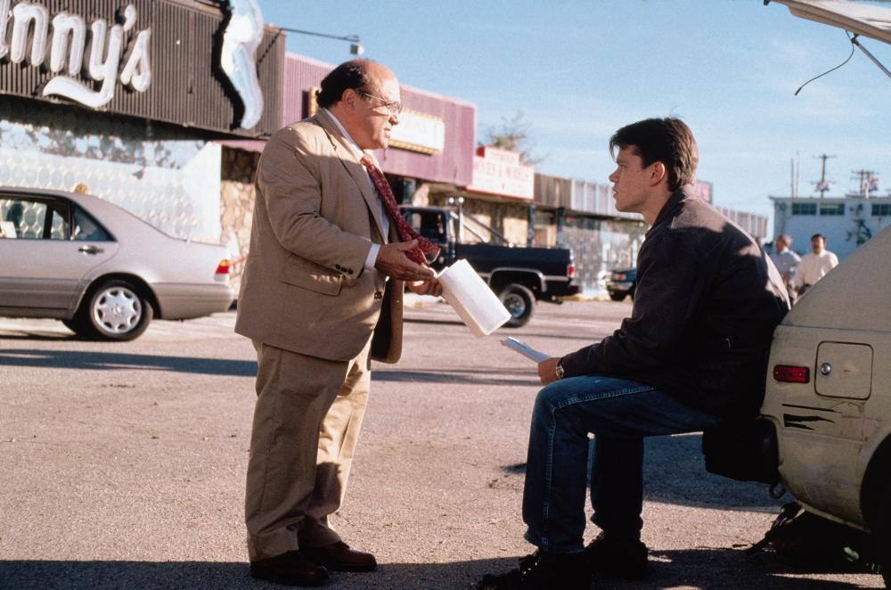 From Left: Danny DeVito and Matt Damon in 'The Rainmaker' in 1997.