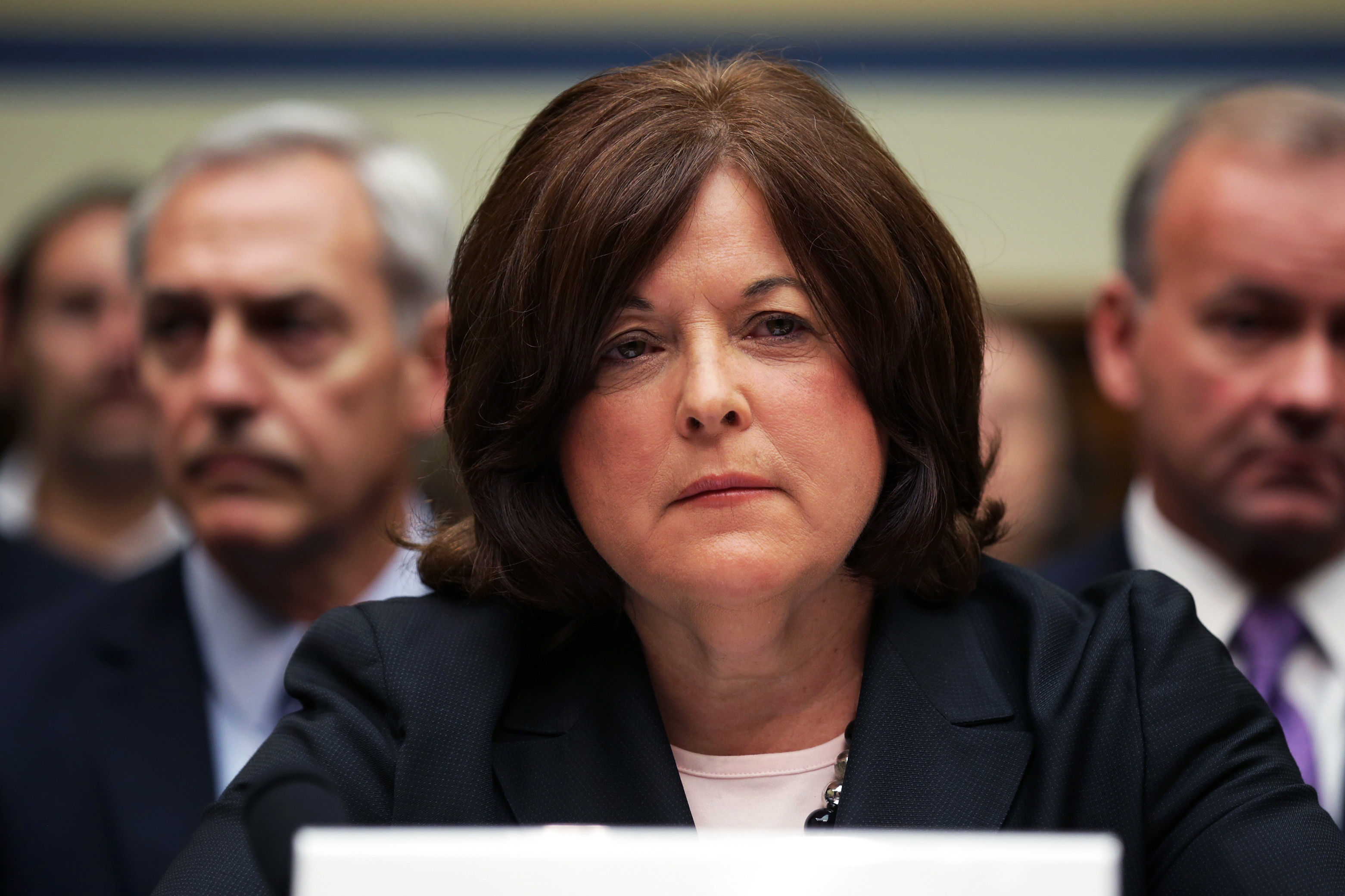 Secret Service director Julia Pierson prepares to testify to the House Oversight and Government Reform Committee on the White House perimeter breach at the Rayburn House Office Building, in Washington, D.C., on Sept. 30, 2014 (Chip Somodevilla—Getty Images)