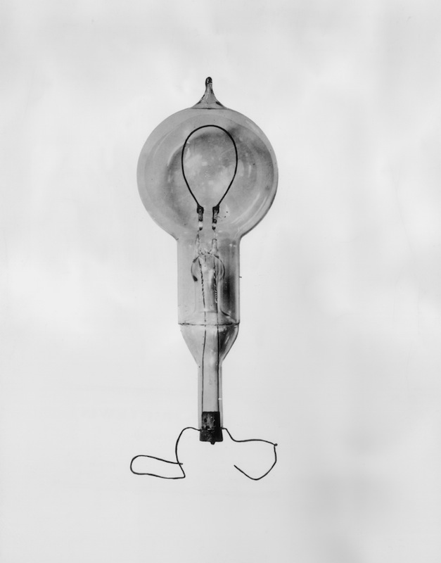 Still life of the first electric light bulb, invented by Thomas Alva Edison in 1879 and patented on January 27, 1880. (Welgos / Getty Images)