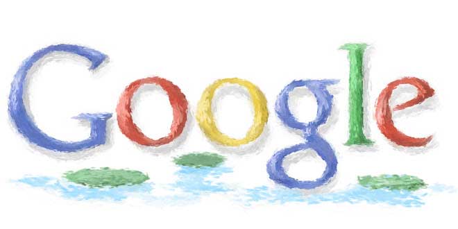 Nov. 14, 2001 Google's first doodler, Dennis Hwang, gave the logo an Impressionist look for Claude Monet's birthday.