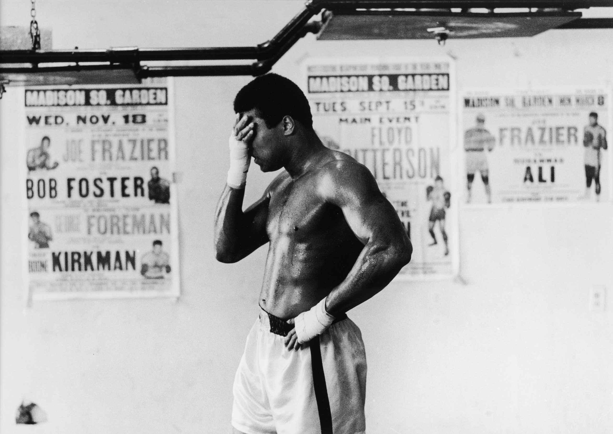 Muhammad Ali during a training session at Chris Dundee's 5th Street gym in Miami Beach in 1971.