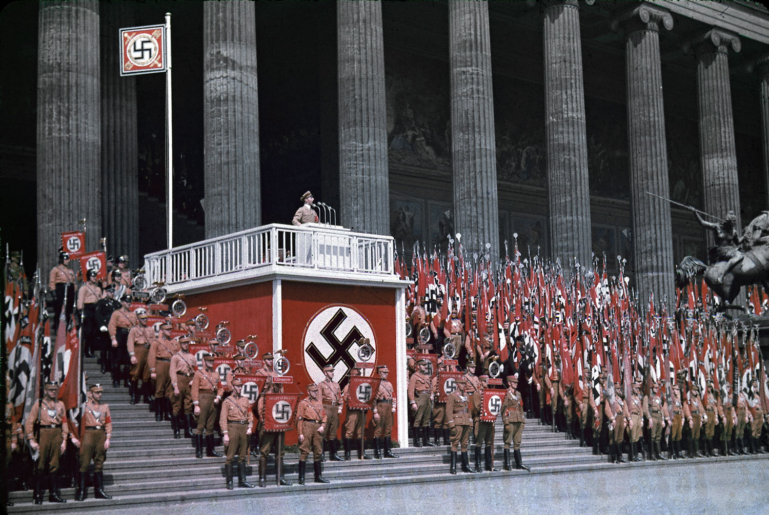 Reich Minister of Propaganda Joseph Goebbels speaking at the Lustgarten in Berlin, 1938.