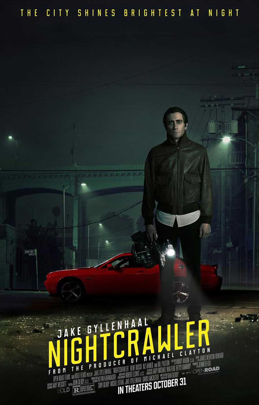 NIGHTCRAWLER, US Poster art, Jake Gyllenhaal, 2014. ©Open Road Films/Courtesy Everett Collection