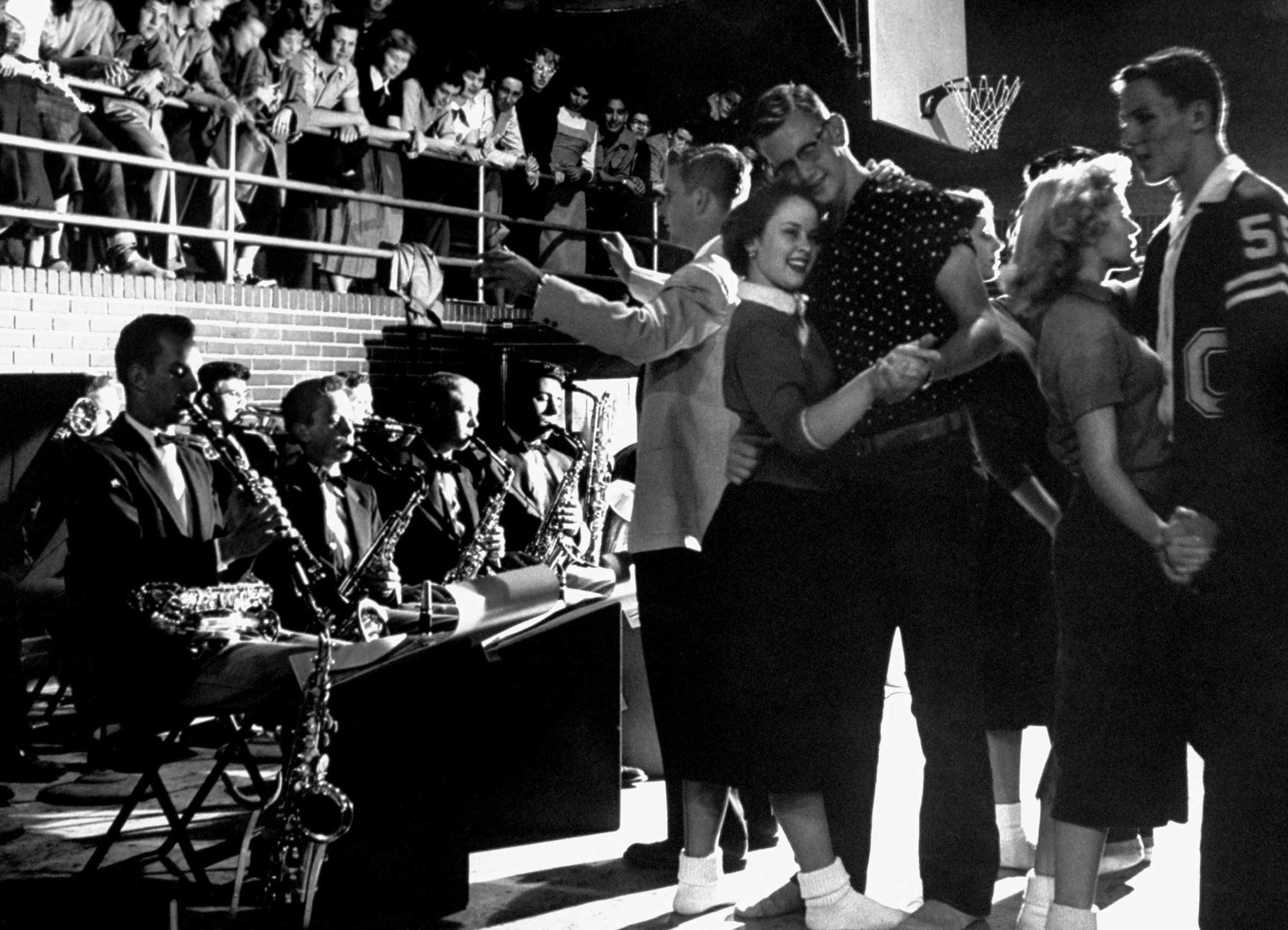 Students dance at a Carlsbad, Calif., high school in 1954.