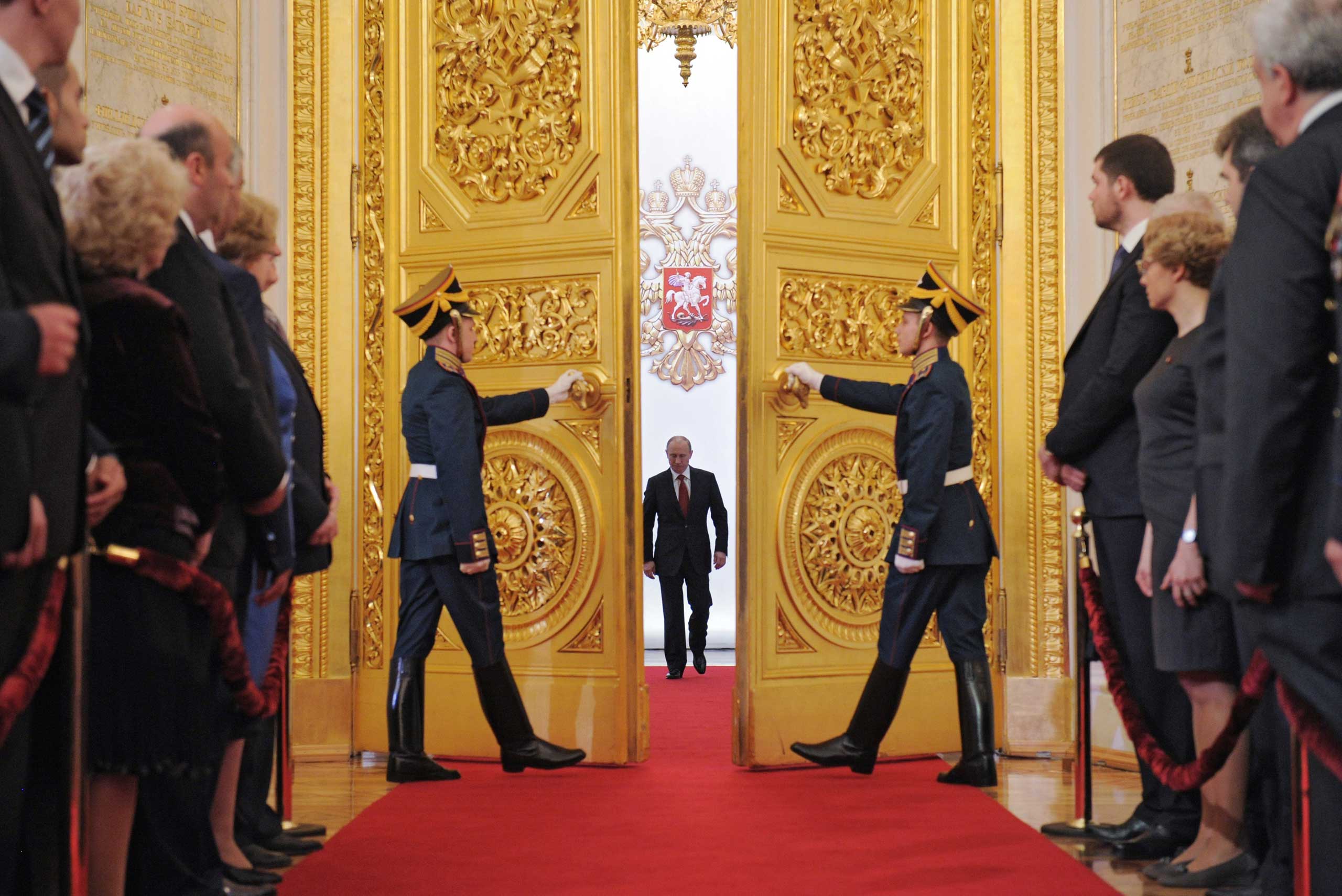 President Putin at the Great Kremlin Palace in Moscow on May 7, 2012, during his inauguration ceremony. (Alexey Druzhinin—AFP/Getty Images)