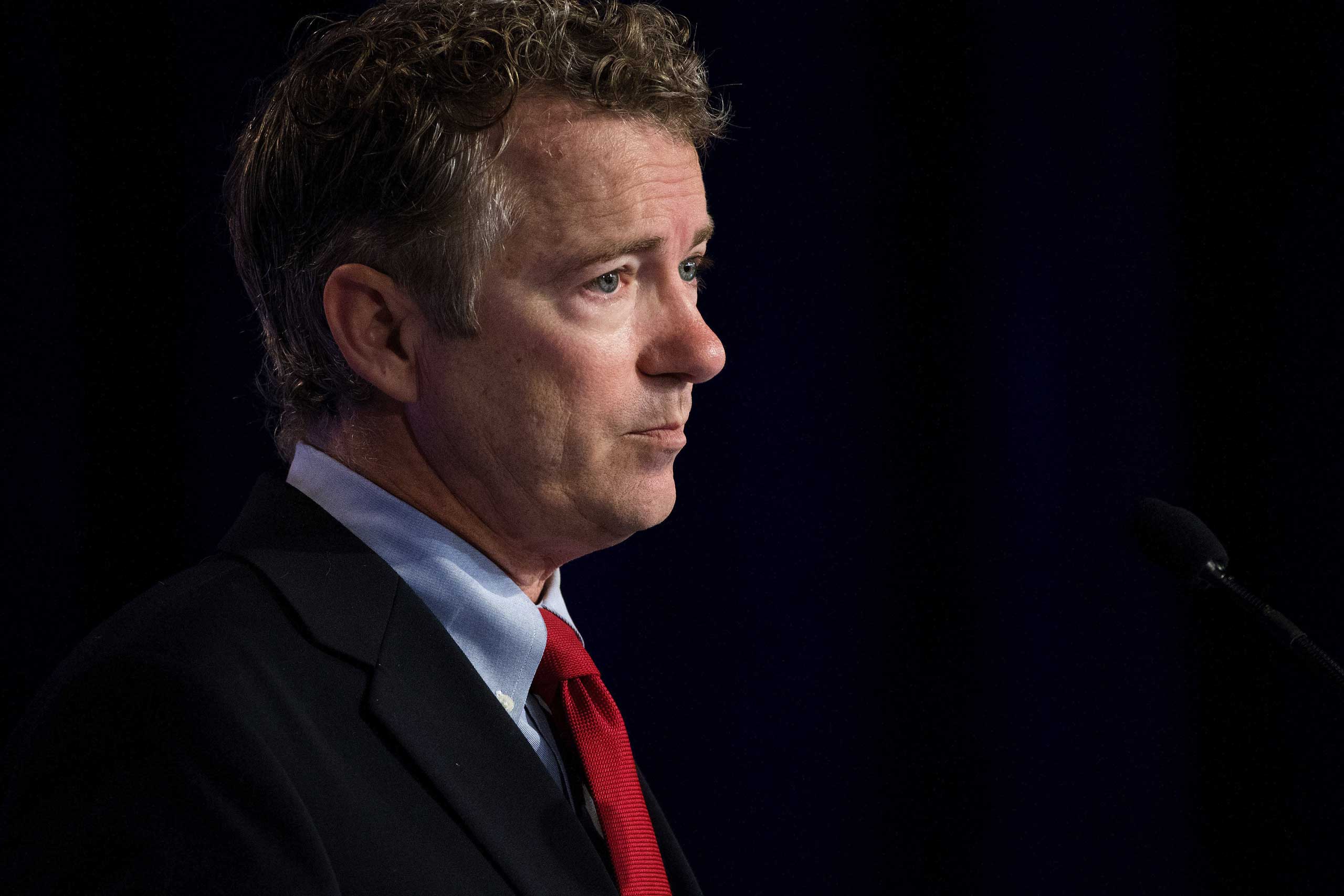 Sen. Rand Paul (R-Ky.) speaks at the Values Voter Summit in Washington, Sept. 26, 2014. (Doug Mills—The New York Times/Redux)