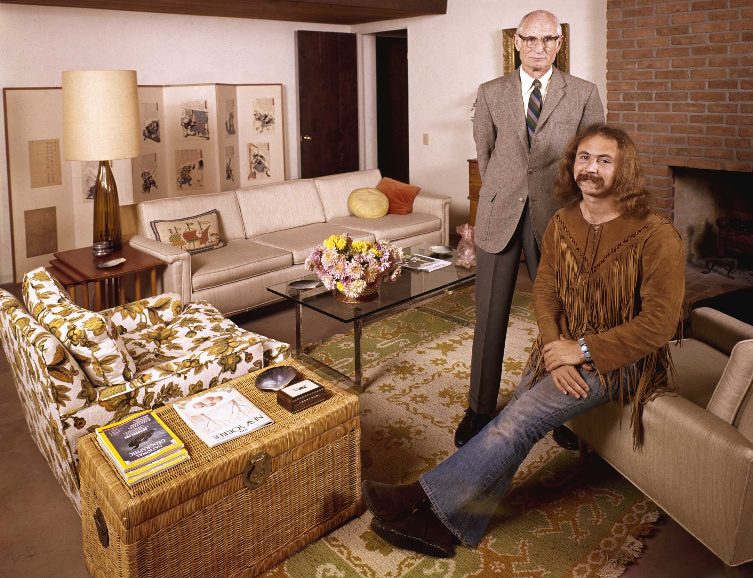 David Crosby with his father, 1970.