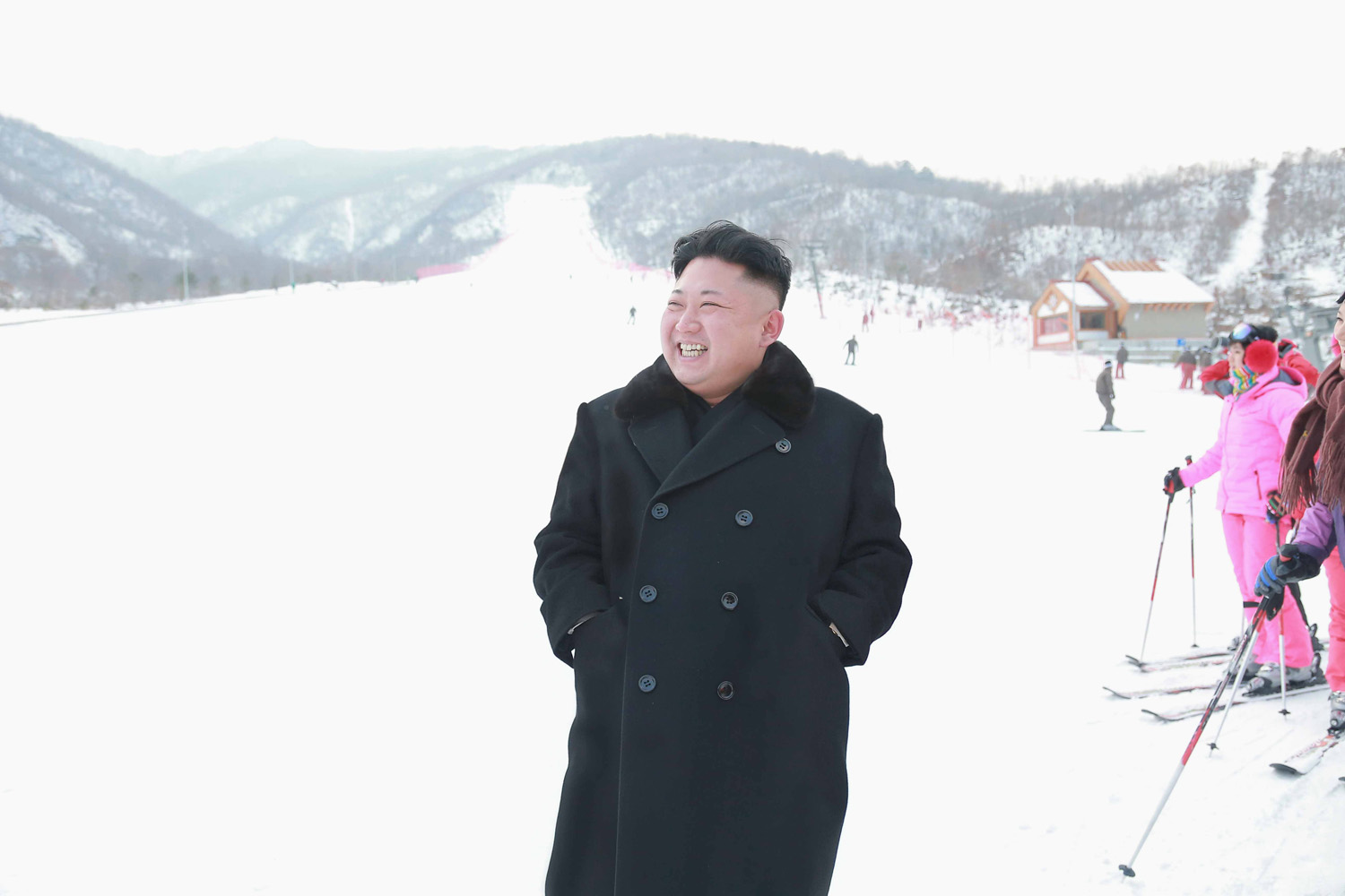 North Korean leader Kim Jong Un visits the newly built ski resort in the Masik Pass region