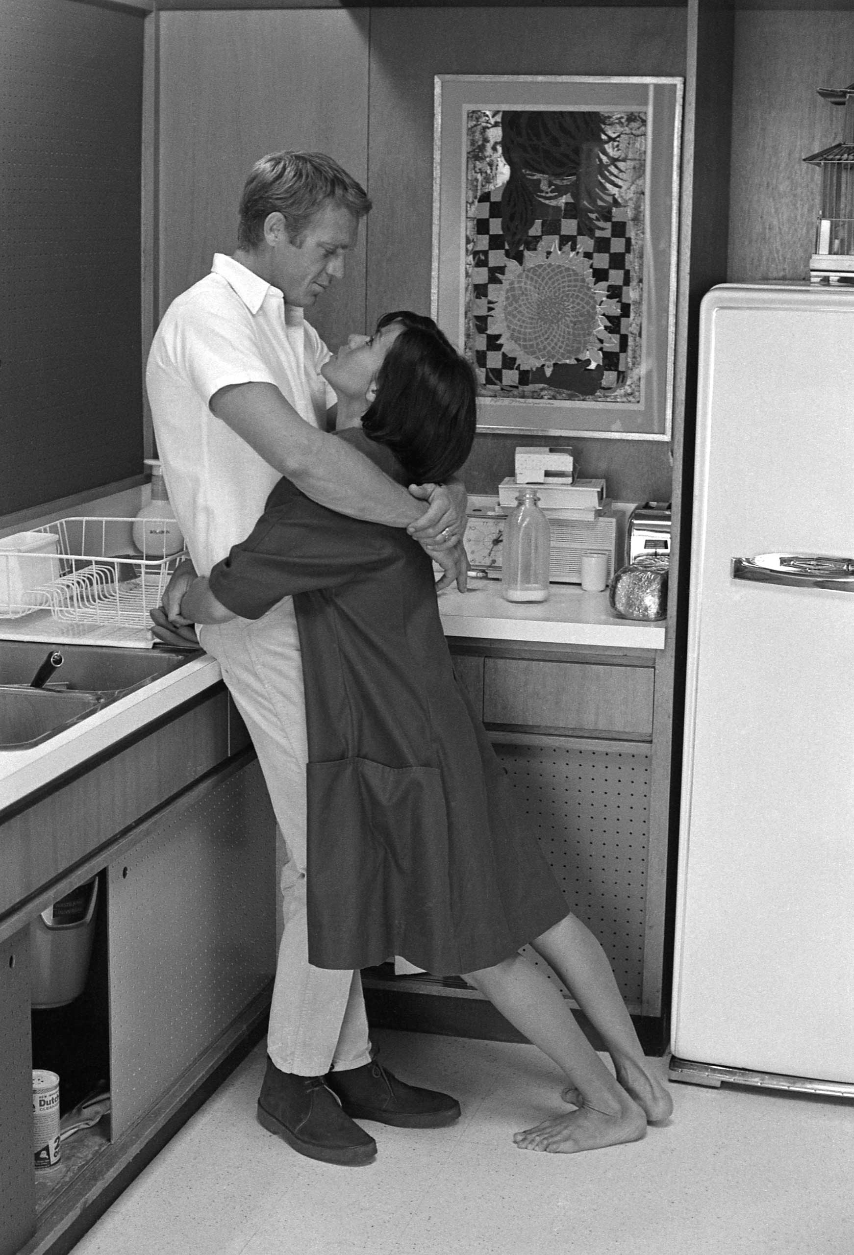 Steve McQueen with his wife, Neile, 1963.