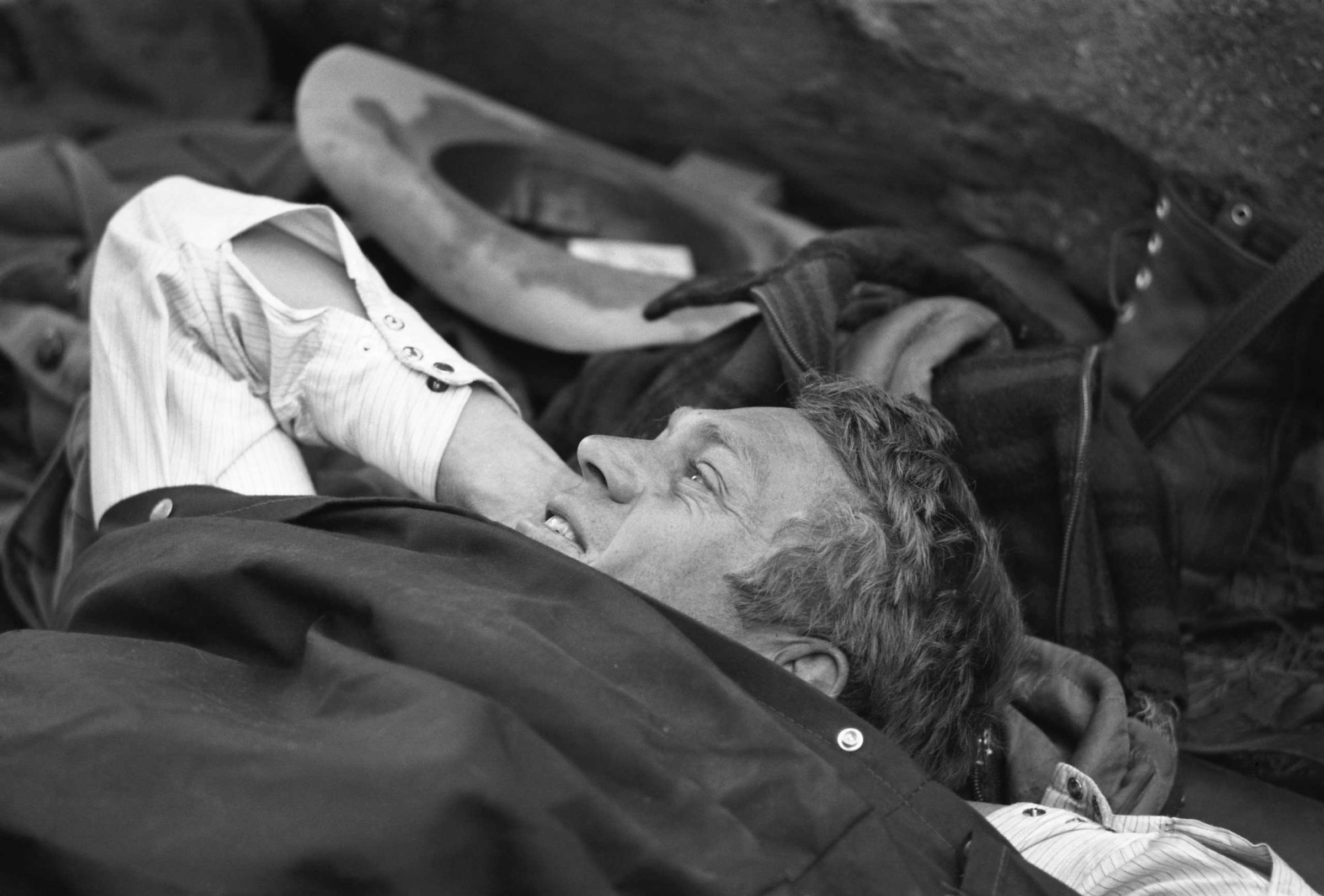 Steve McQueen in his sleeping bag on a camping trip, 1963. "This is it, man," he told LIFE. "I'd rather wake up in the middle of nowhere than in any city on earth."