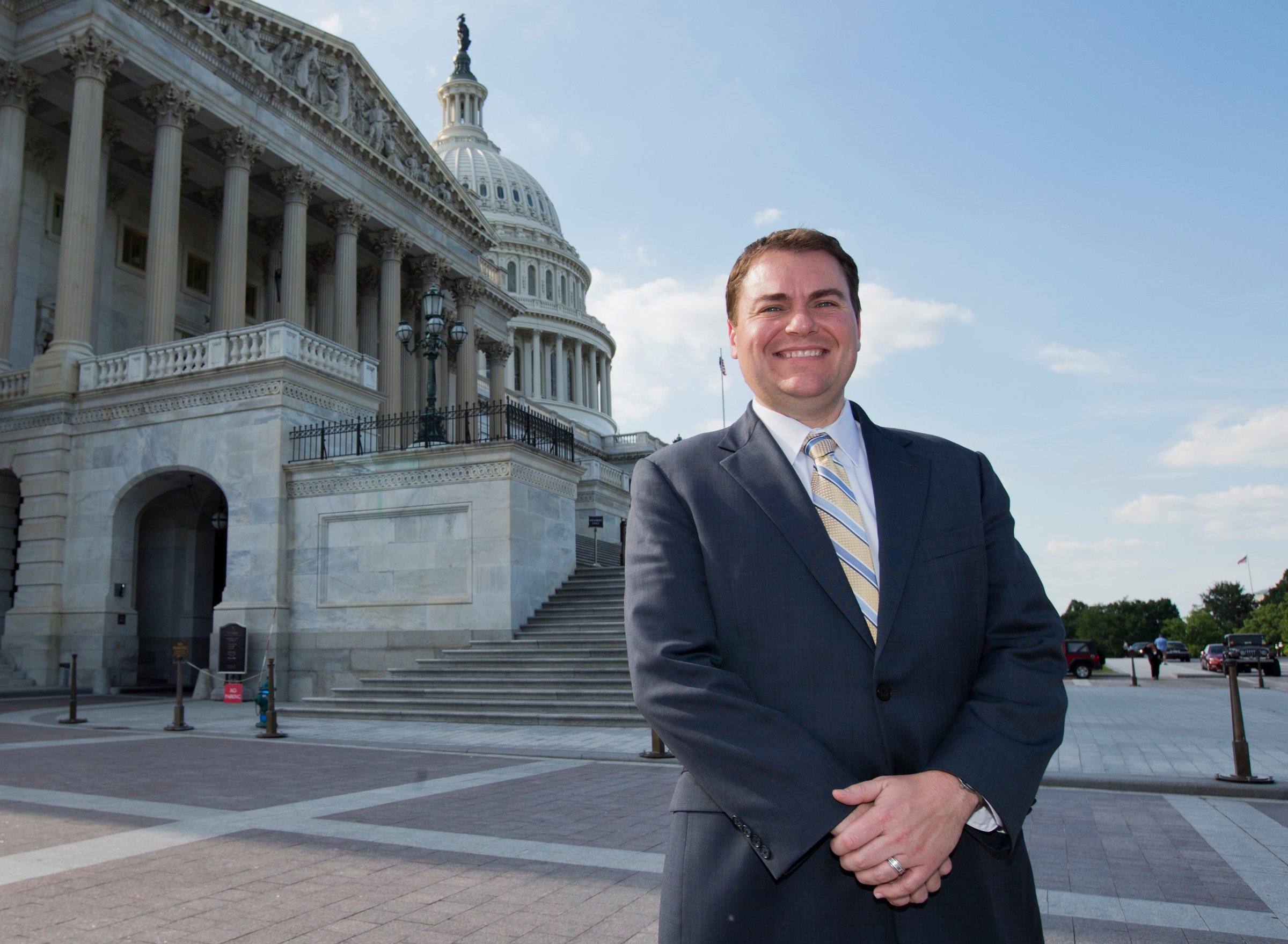 California Republican congressional candidate Carl DeMaio, poses for a picture on Capitol Hill in Washington on June 23, 2014.