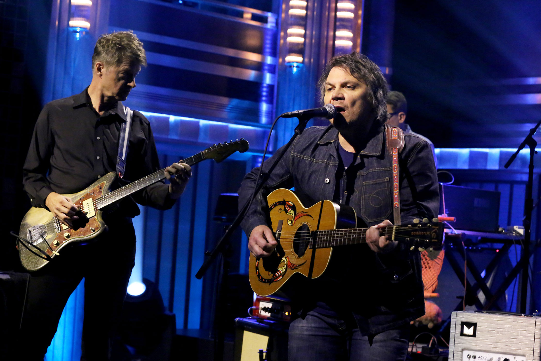 Nels Cline and Jeff Tweedy of Wilco perform on October 27, 2014. (Douglas Gorenstein—NBC/Getty Images)
