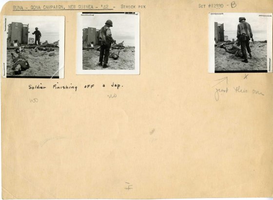 Photos (with handwritten notes) by George Strock from the New Guinea Campaign.