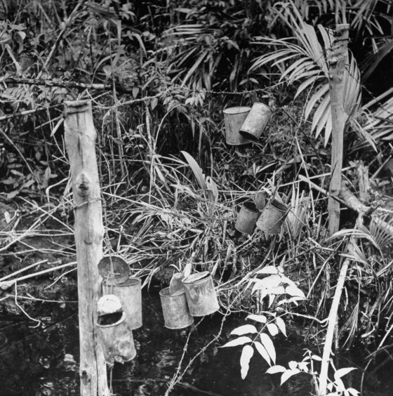 Japanese booby trap found during the campaign to oust enemy forces from the area.